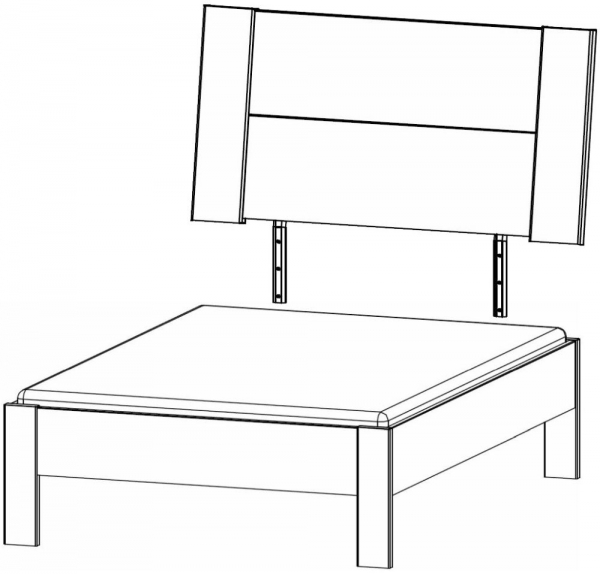 61B0.90/ 61B5.90 : 3ft Single Bed Frame with Headboard - Decor Front