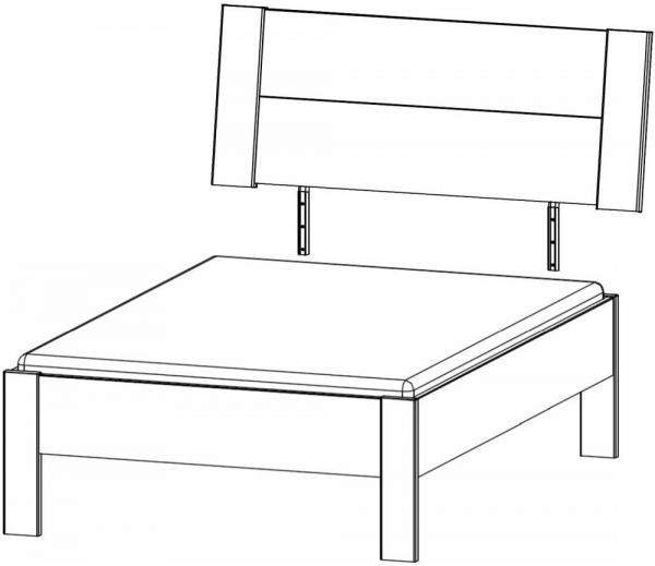 61B1.25/ 61B6.20 : 4ft Small Double Bed Frame with Headboard - Decor Front
