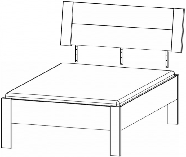 61B2.40/ 61B7.40 : 4ft 6in Double Bed Frame with Headboard - Decor Front