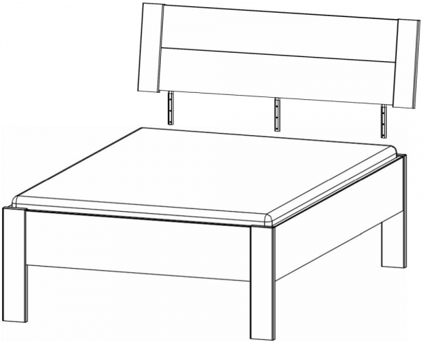 61B3.65/ 61B8.60 : 5ft King Size Bed Frame with Headboard - Decor Front