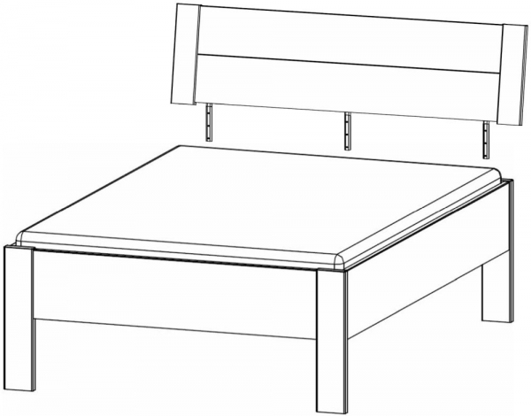 61C4.85/ 61G5.80 : 6ft Queen Size Bed Frame with Headboard - High Polish
