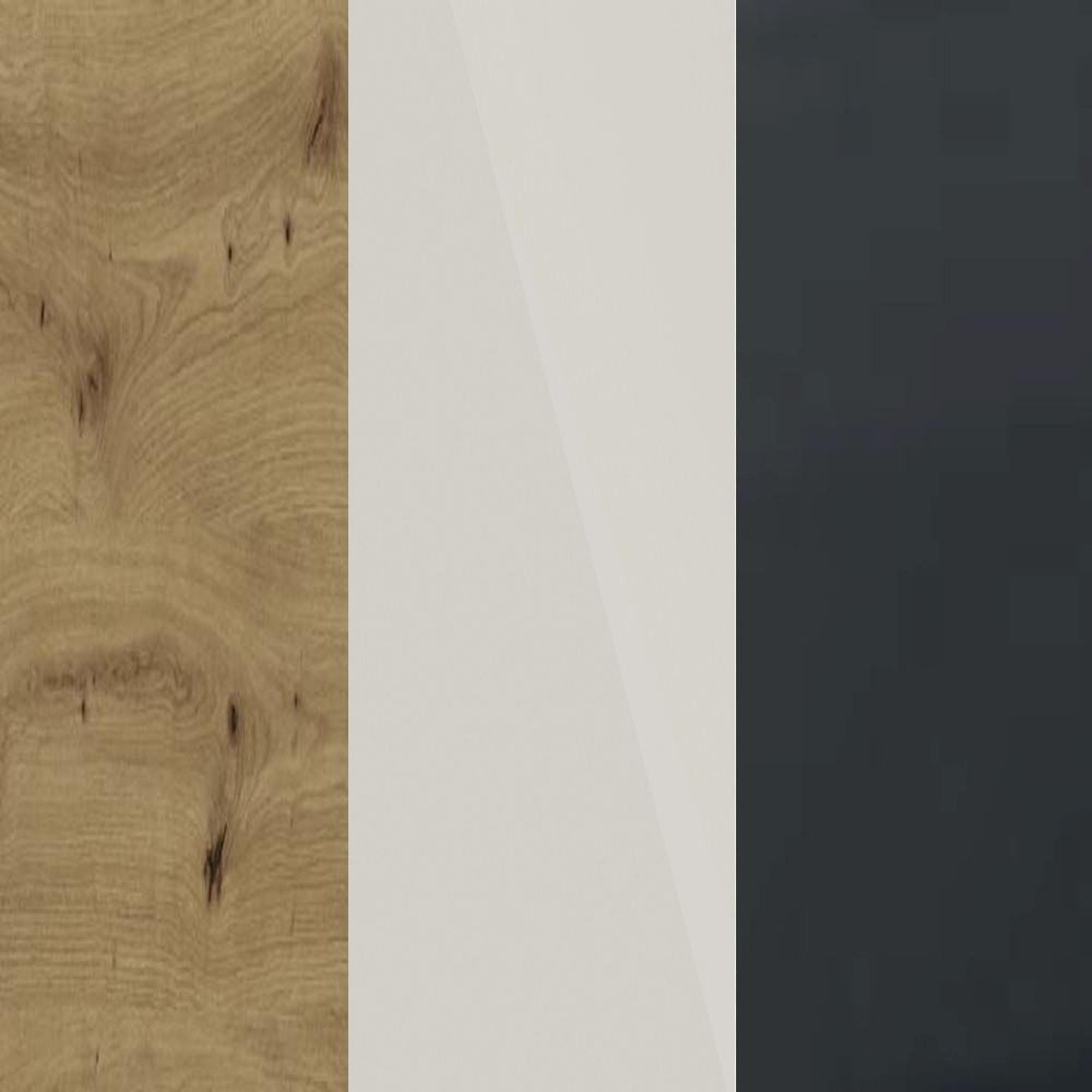 Bianco Oak Frame with Champagne Faux Leather Headboard Cushion and Slate Angled Feet 332