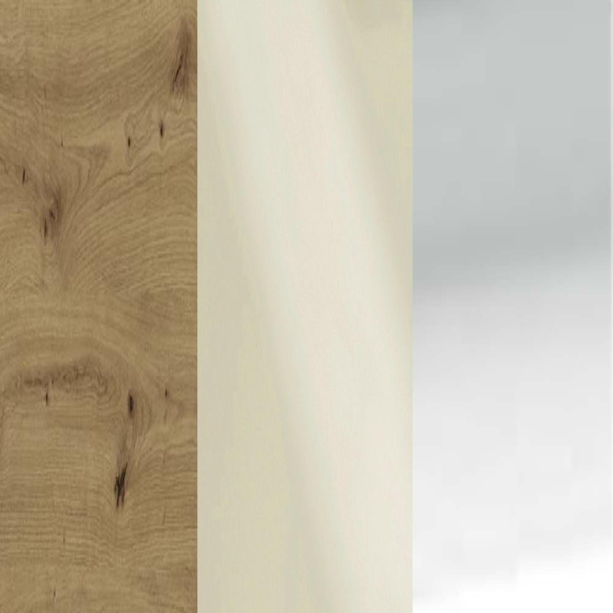 Bianco Oak Frame with Magnolia Faux Leather Headboard Cushion and Chrome Angled Feet 329