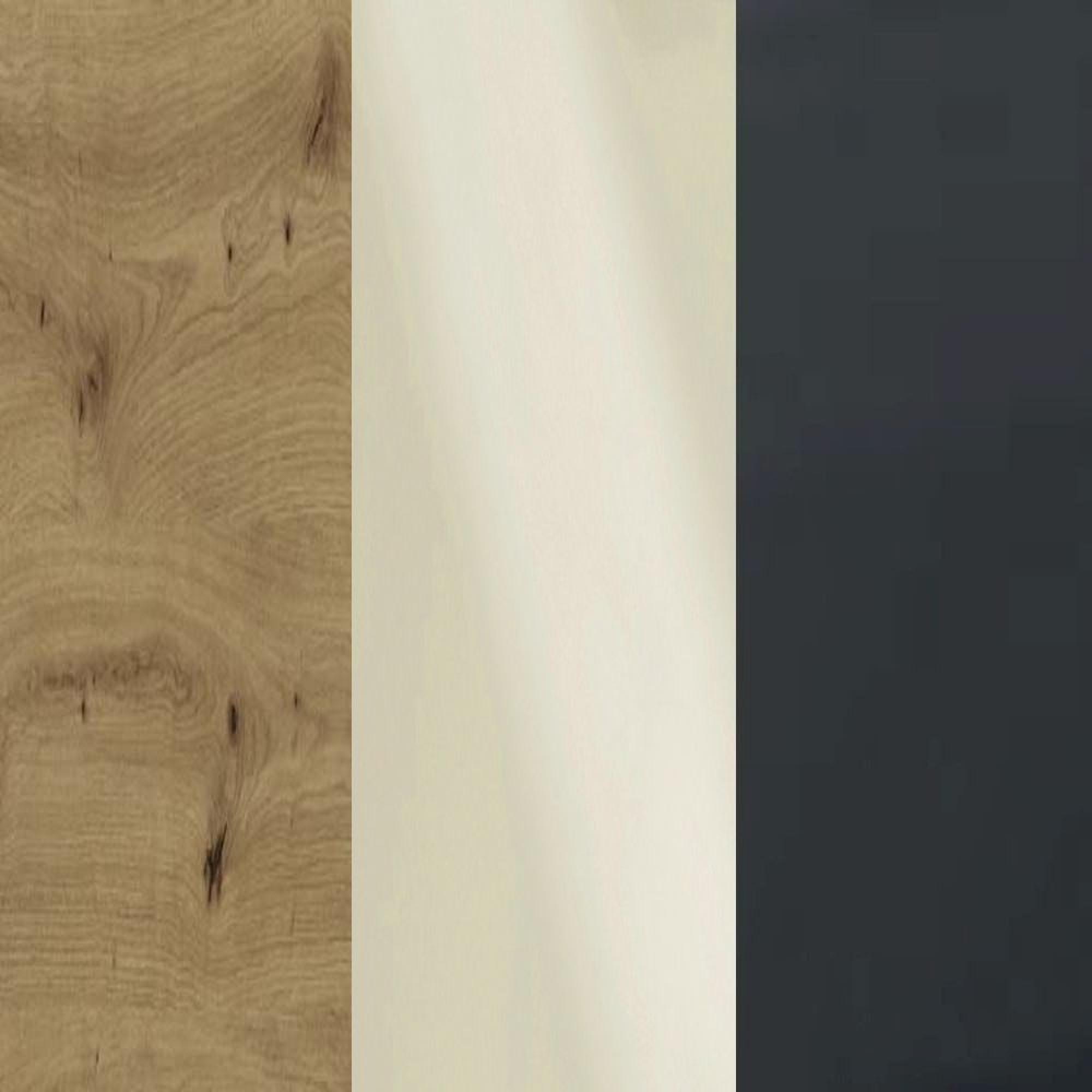 Bianco Oak Frame with Magnolia Faux Leather Headboard Cushion and Slate Angled Feet 332