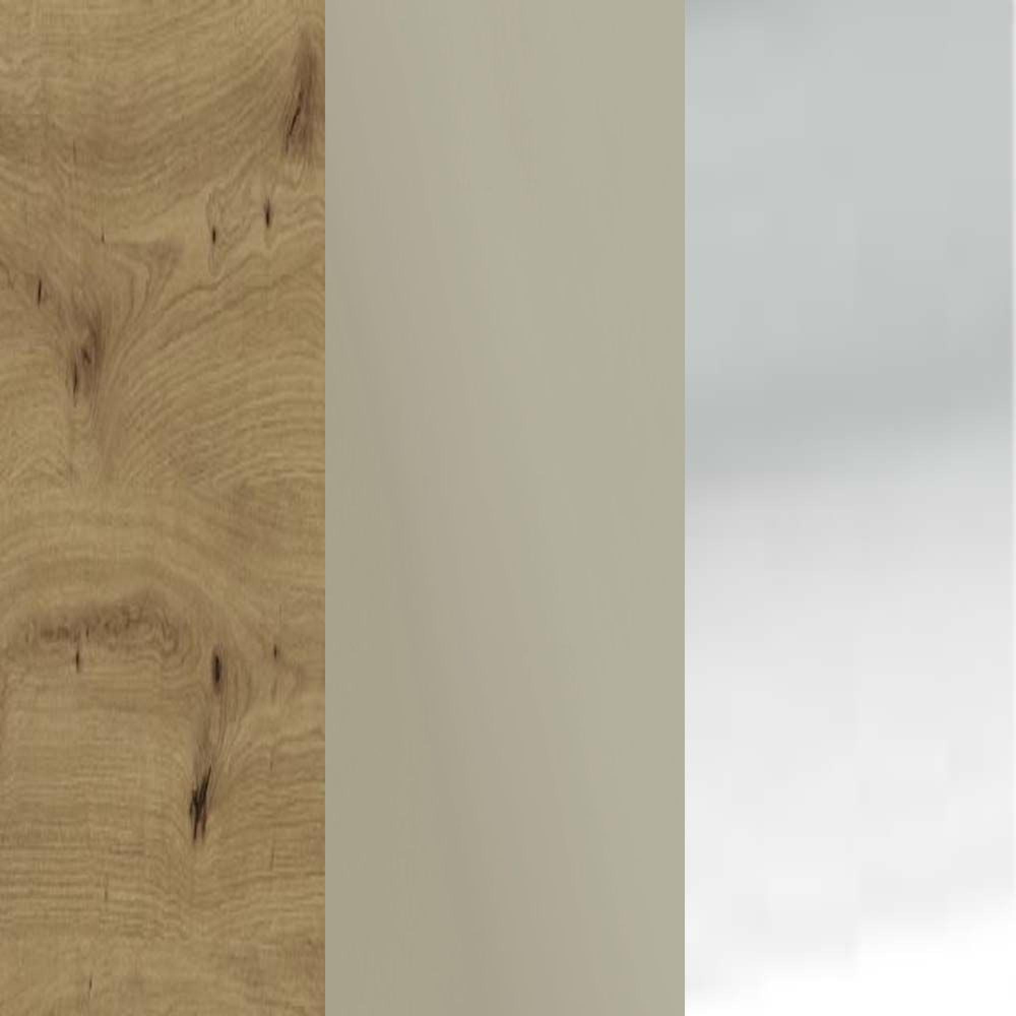 Bianco Oak Frame with Pebble Grey Faux Leather Headboard Cushion and Chrome Angled Feet 329