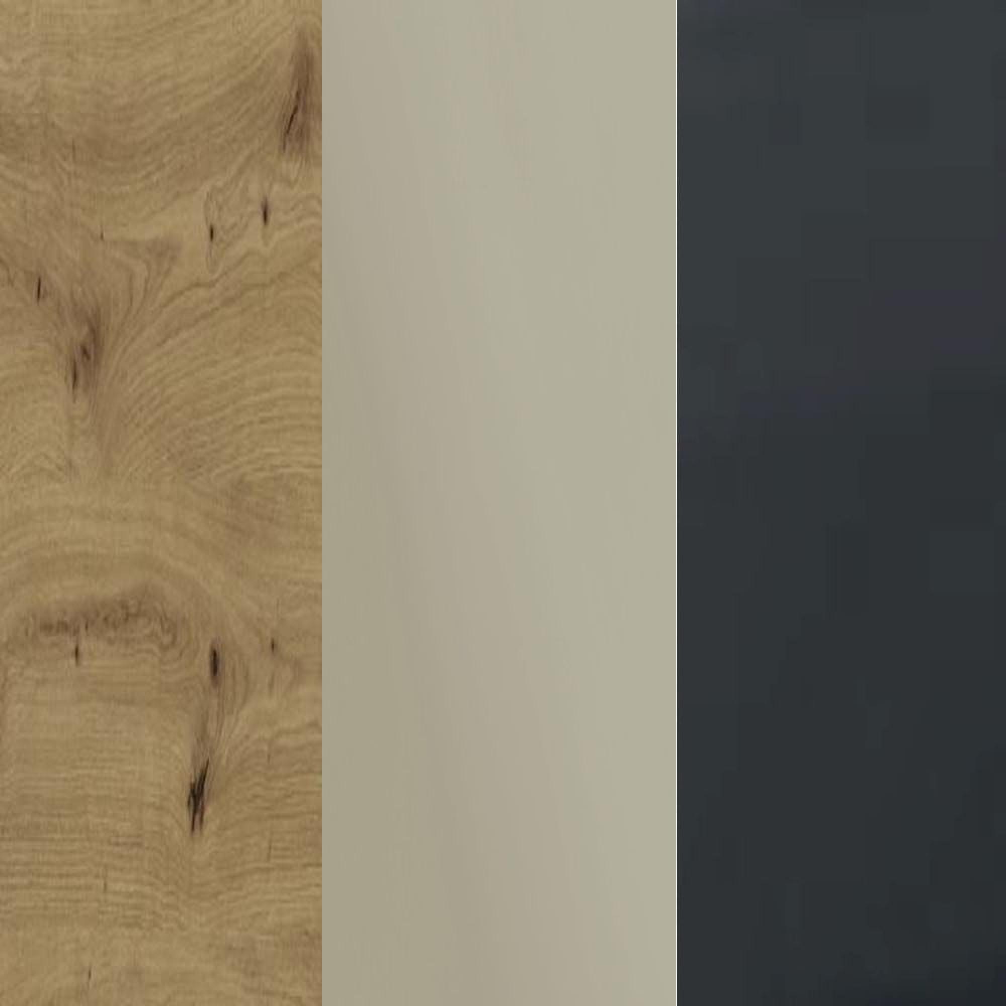 Bianco Oak Frame with Pebble Grey Faux Leather Headboard Cushion and Slate Angled Feet 332