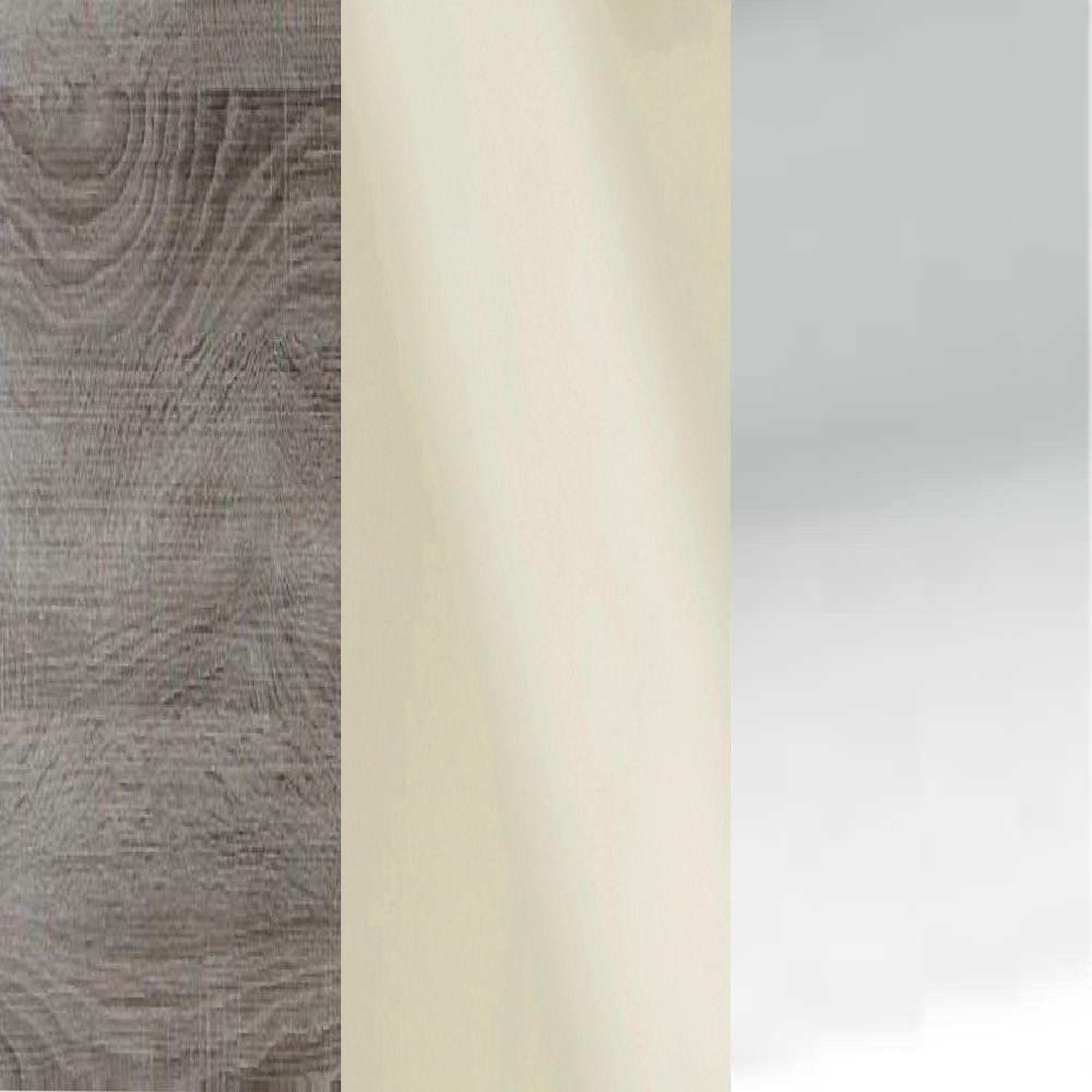 Dark Rustic Oak Frame with Magnolia Faux Leather Headboard Cushion and Chrome Angled Feet 314