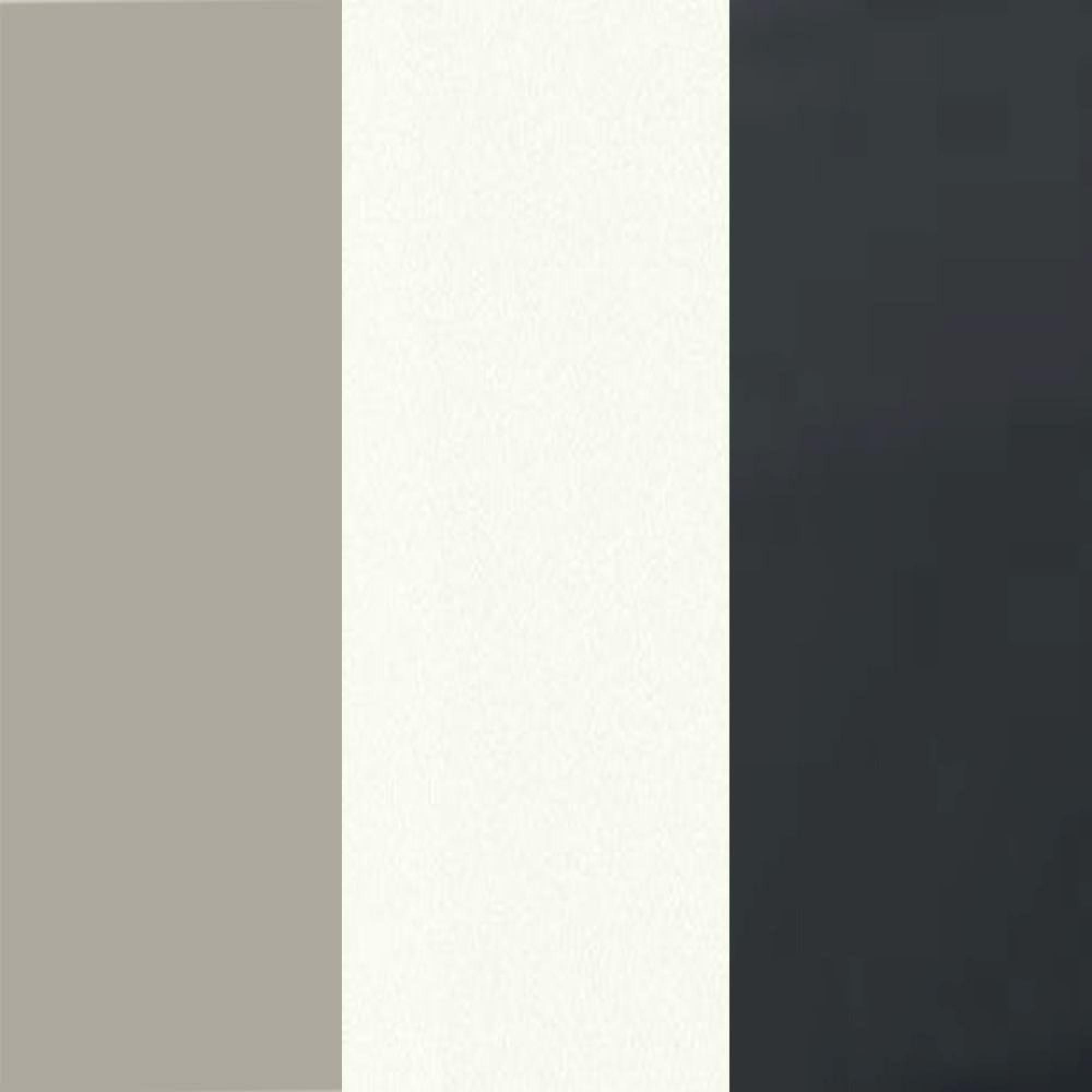 Pebble Grey Frame with White Faux Leather Headboard Cushion and Slate Angled Feet A96