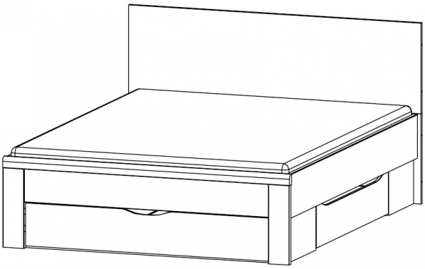 08M6.40: 4ft 6in Double Bed with Plinth Drawers - 140cm x 190cm