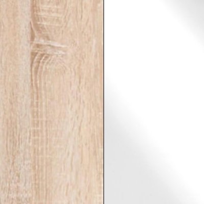 Rustic Oak with White Faux Leather 599