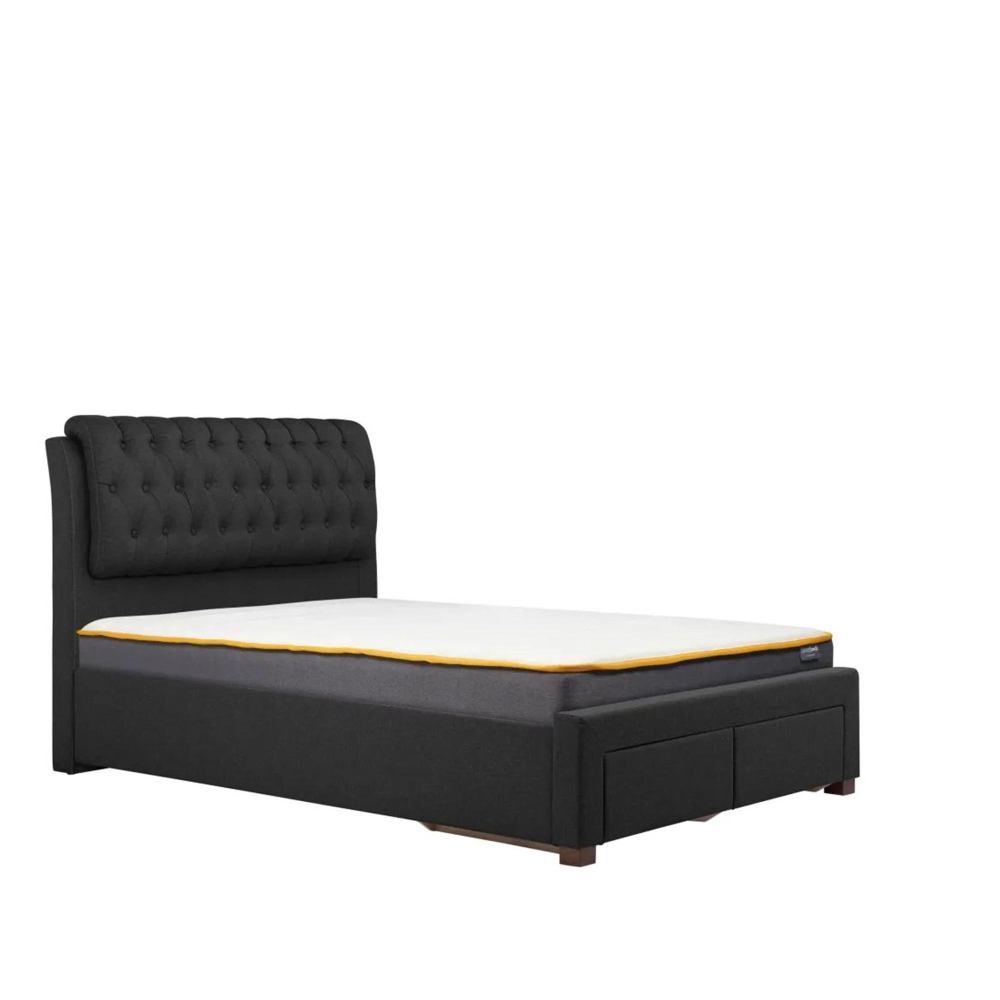 Valentino Bed - Charcoal Fabric - Sizes Available