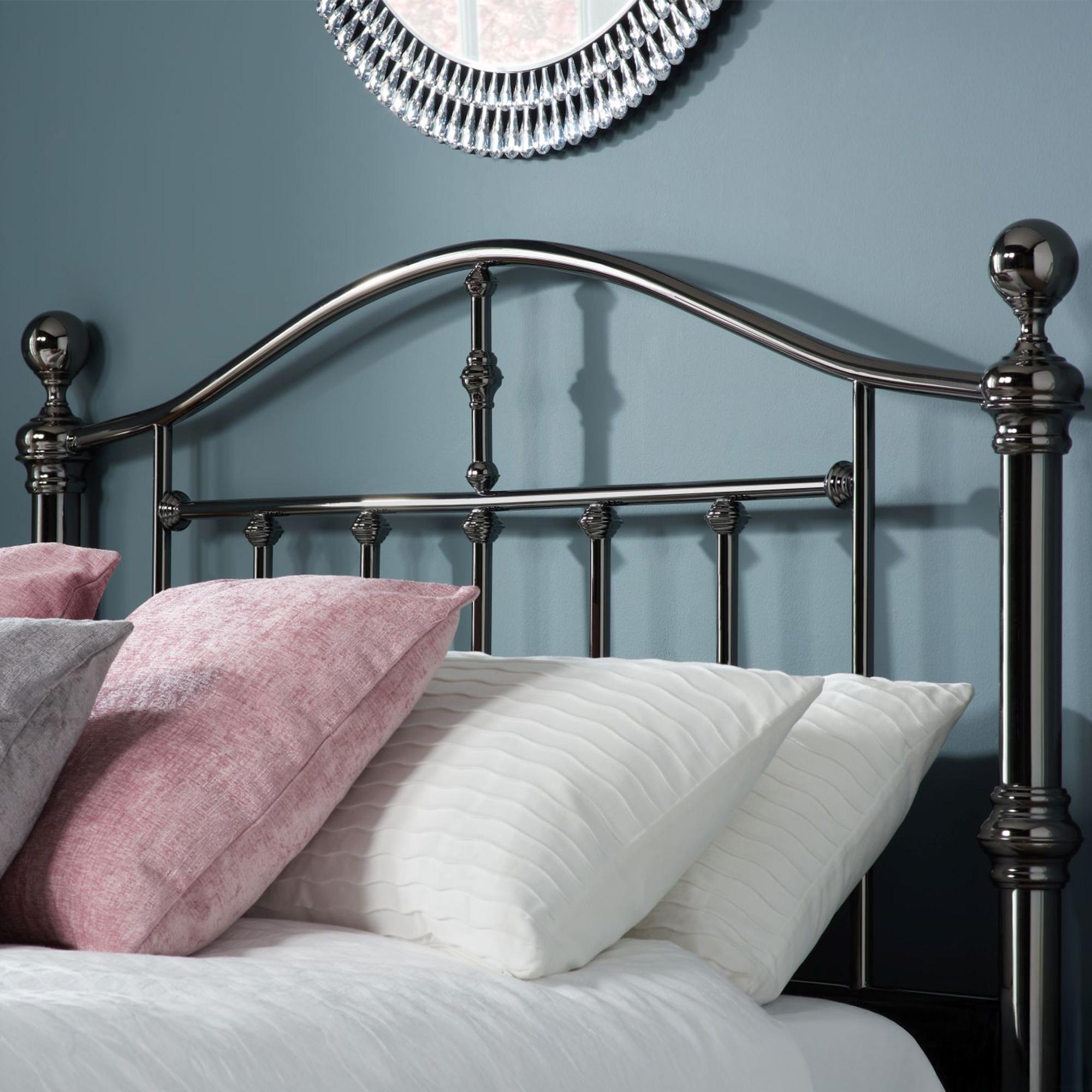 Victoria Bed Frame - Black Nickel Metal - Sizes Available