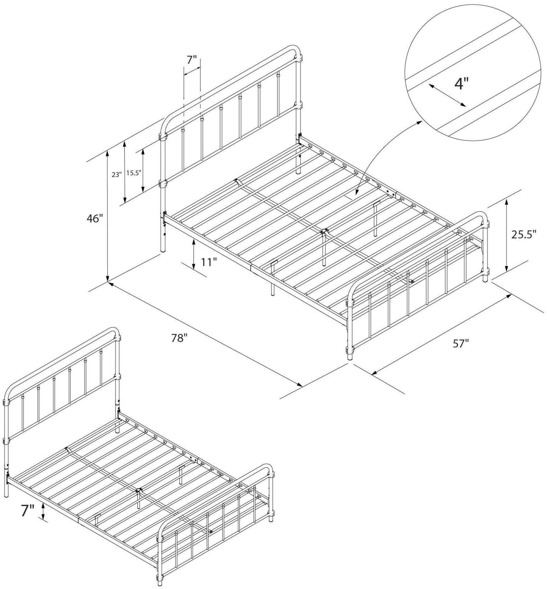 Wallace Metal Bed - Bronze - Sizes Available - 4119219UK