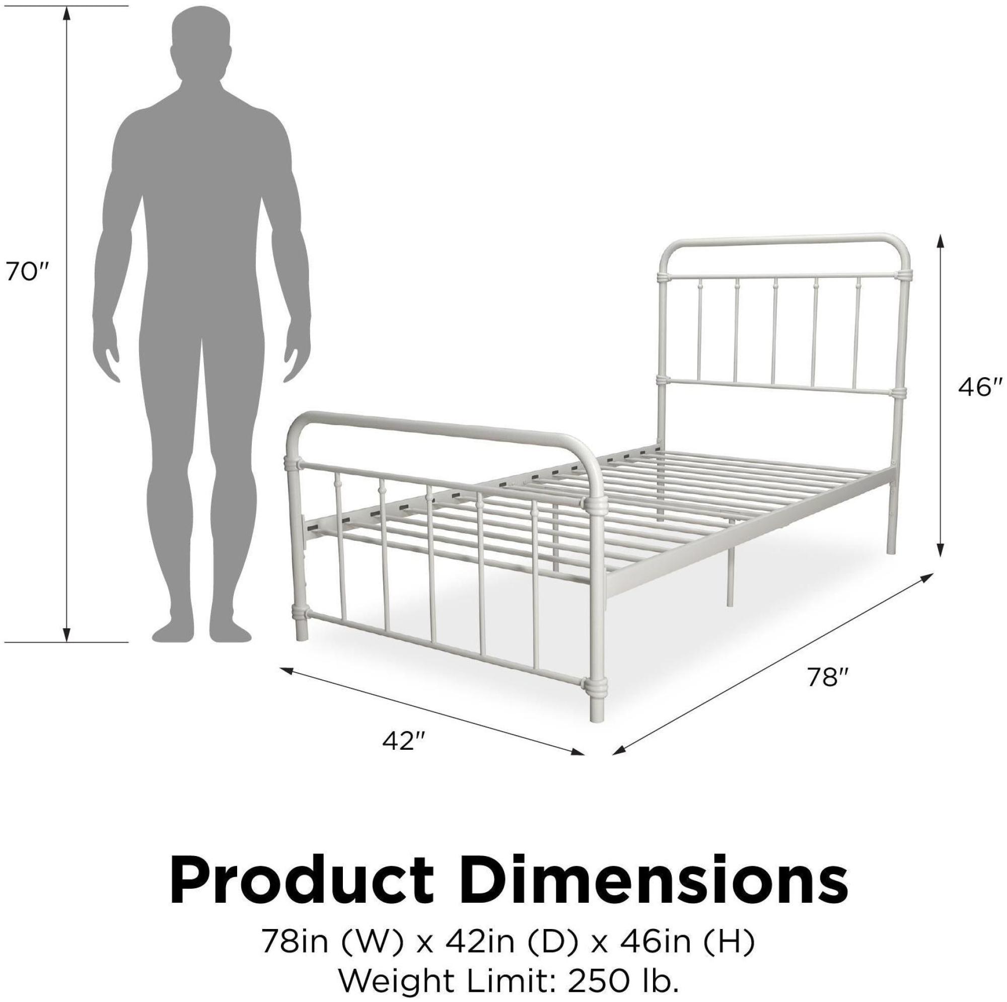 Wallace Metal Bed - White - Sizes Available - 4118119UK