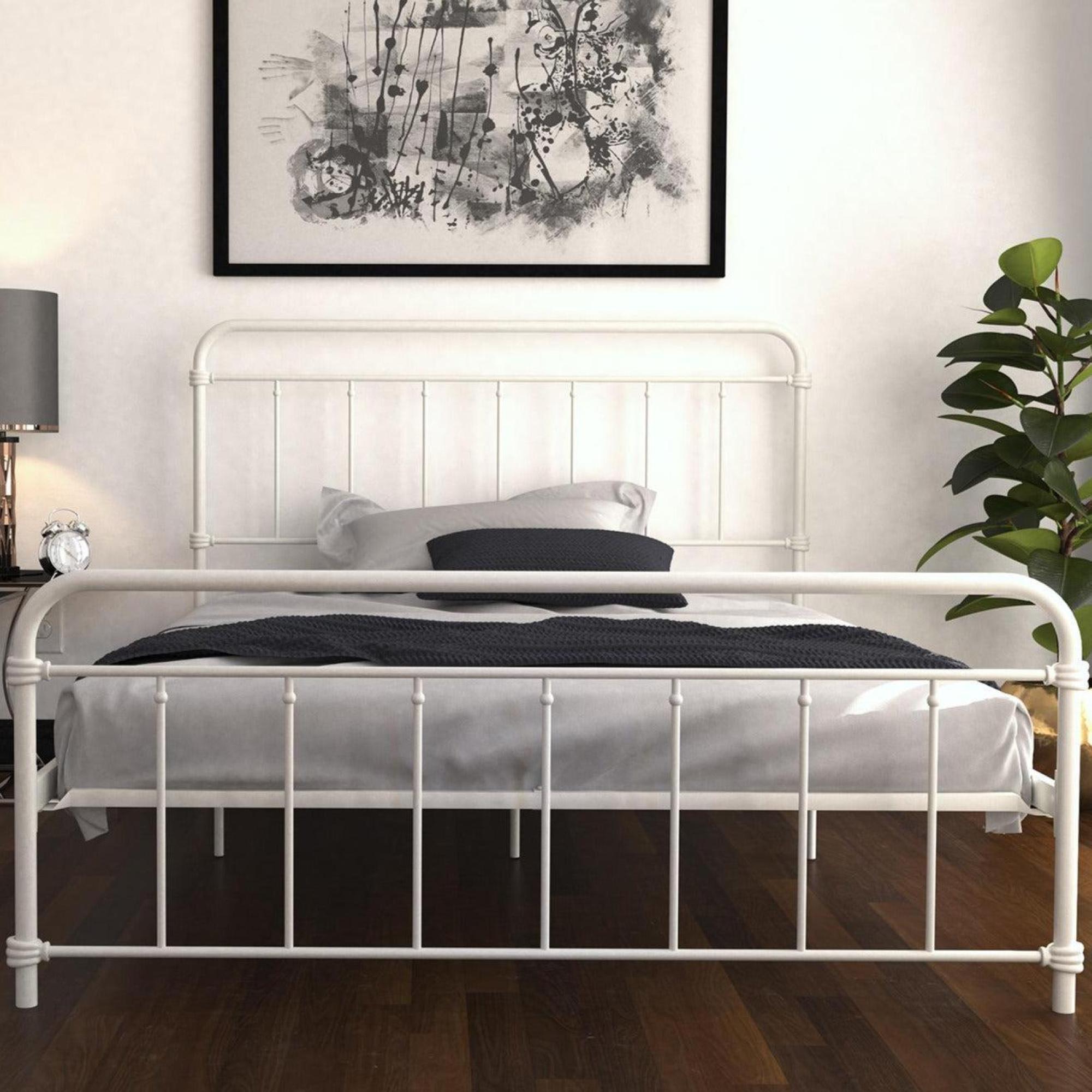 Wallace Metal Bed - White - Sizes Available - 4118119UK