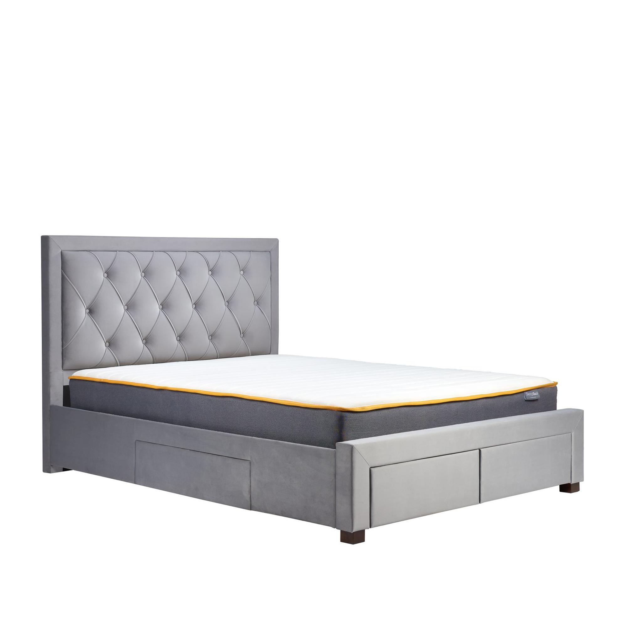 Woodbury Bed - Grey Fabric - Sizes Available