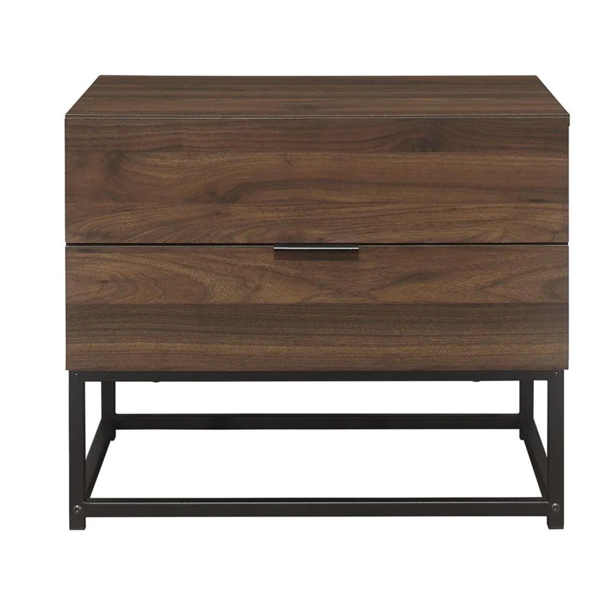 Houston Bedside Cabinet - 2 Drawer - Walnut