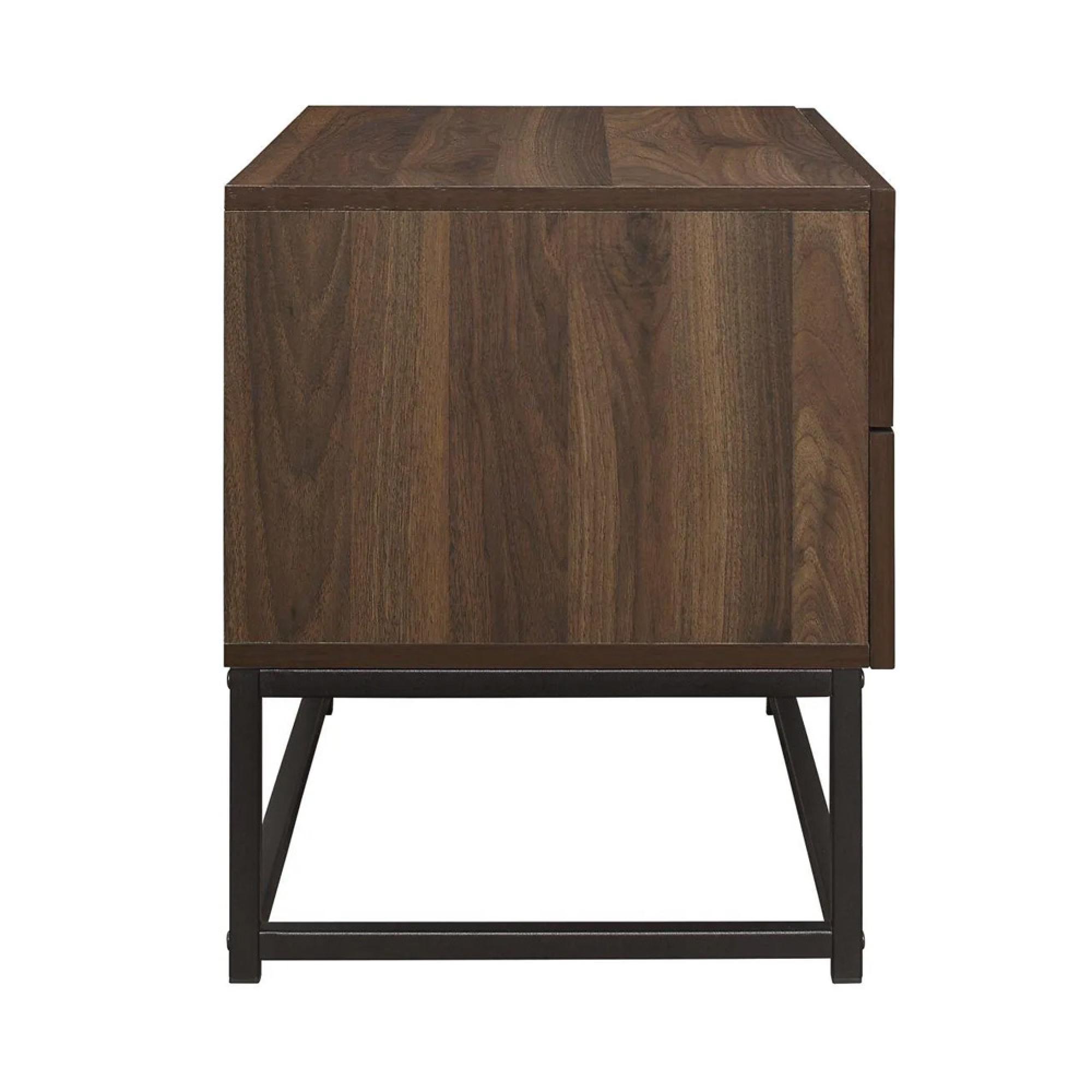 Houston Bedside Cabinet - 2 Drawer - Walnut