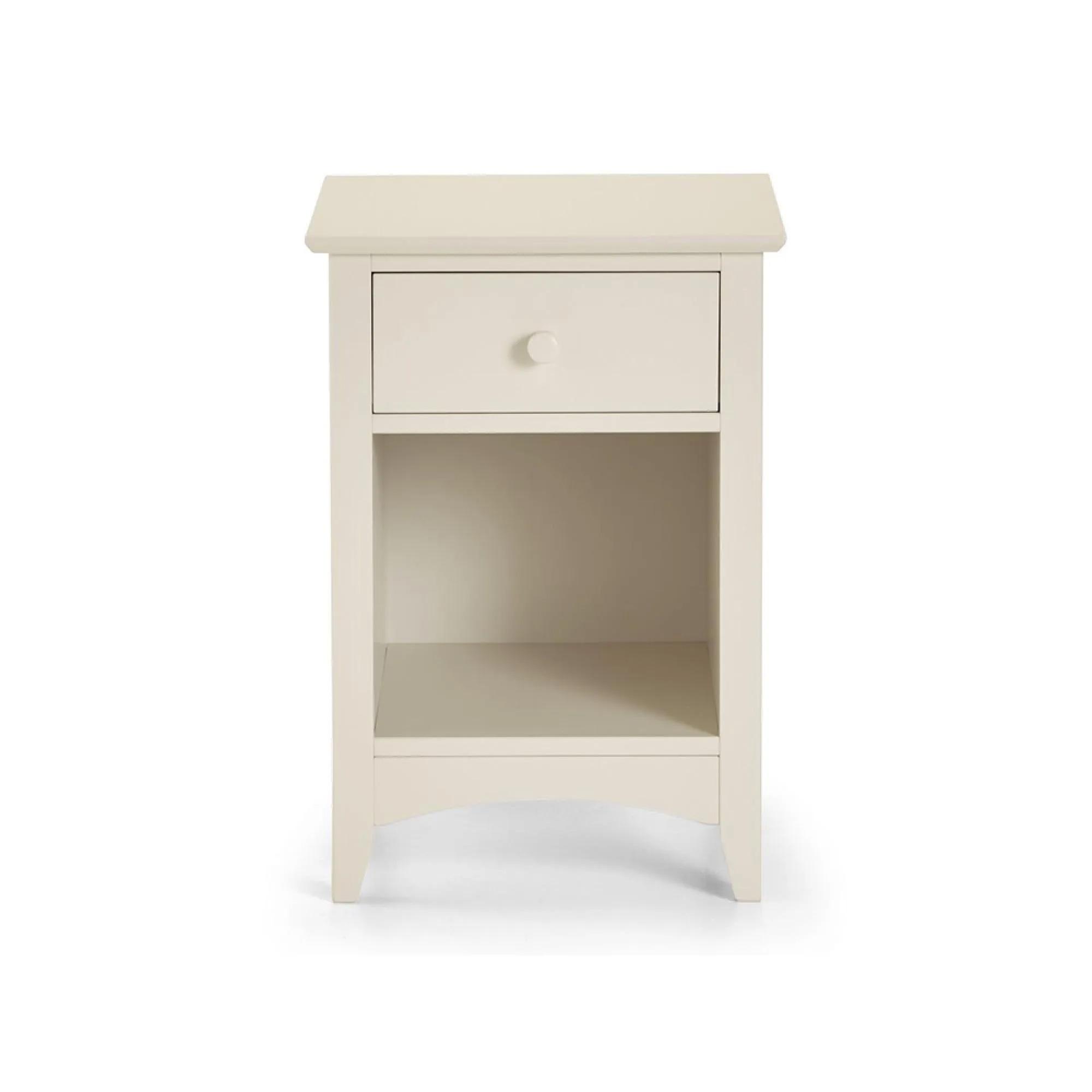 Cameo Bedside Cabinet - 1 Drawer - White