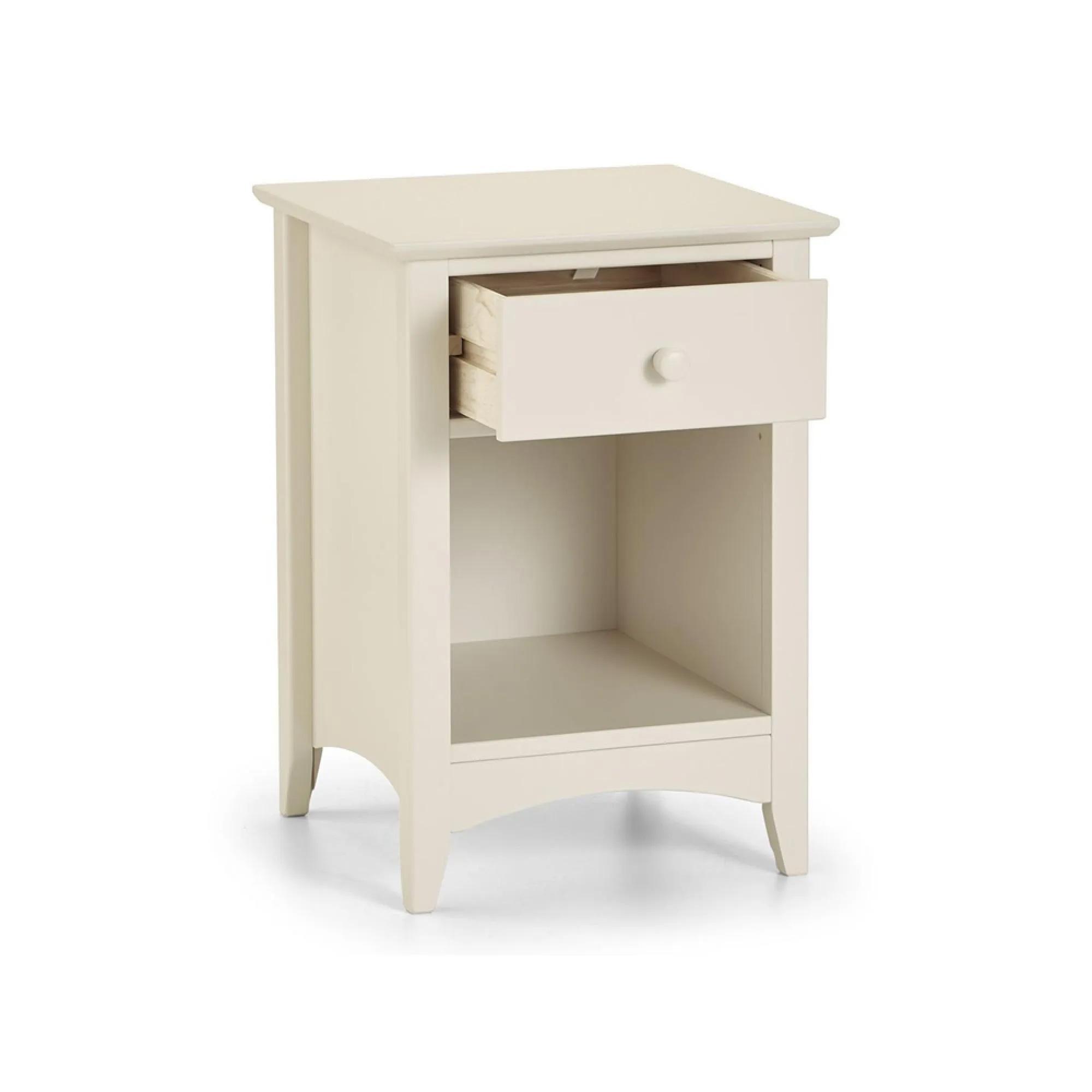 Cameo Bedside Cabinet - 1 Drawer - White