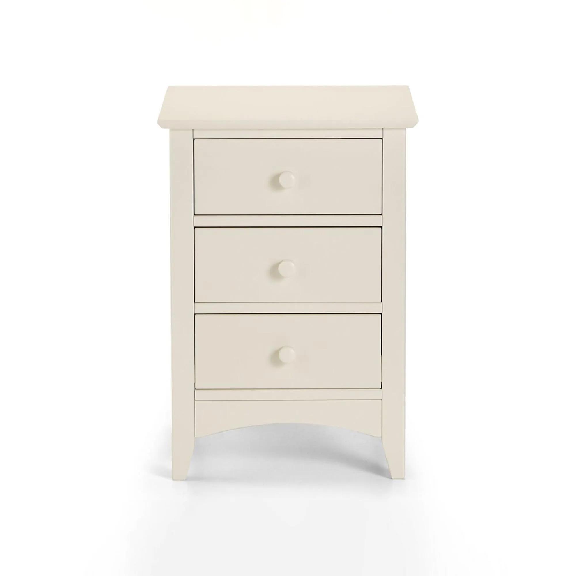 Cameo Bedside Cabinet - 3 Drawer - White