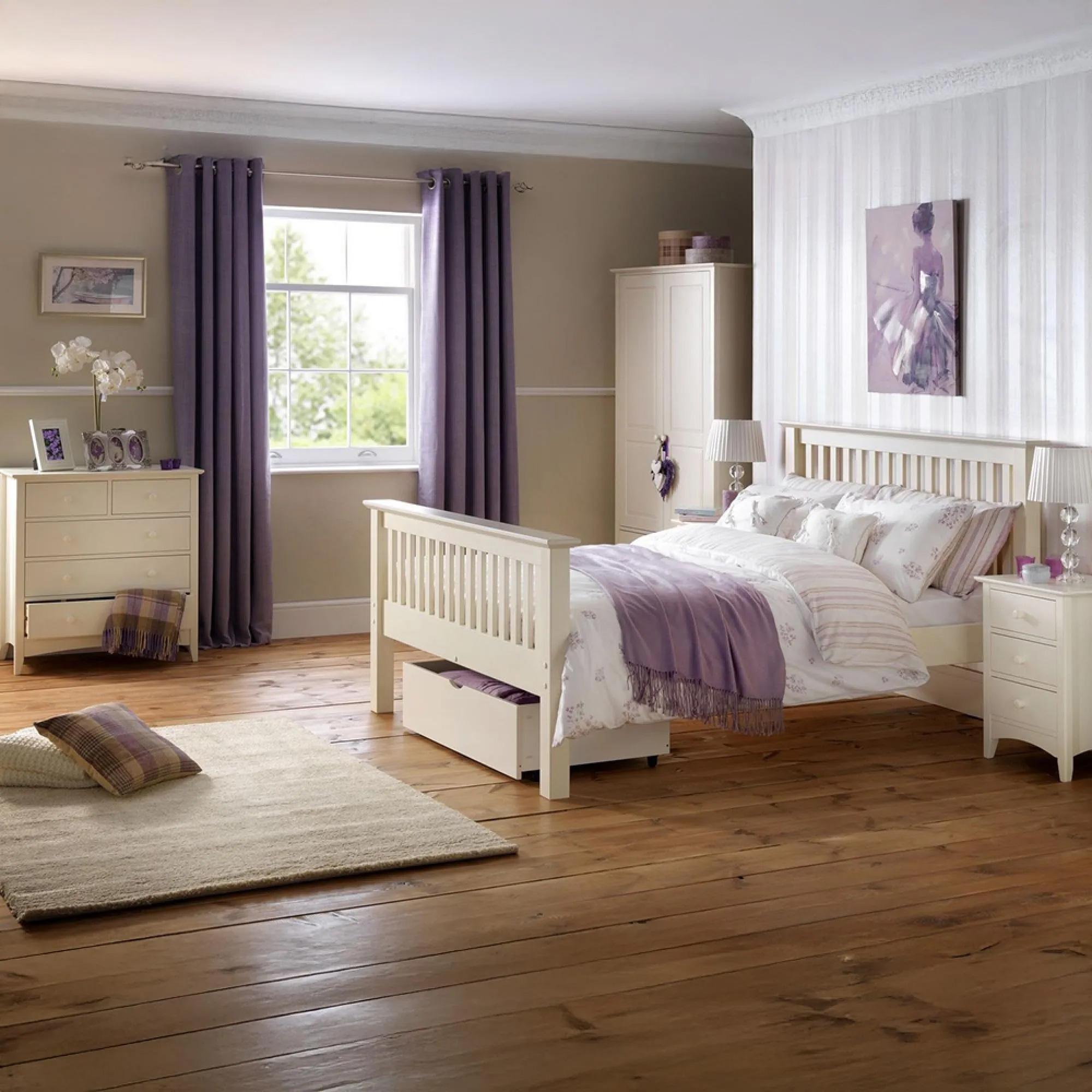 Cameo Bedside Cabinet - 3 Drawer - White