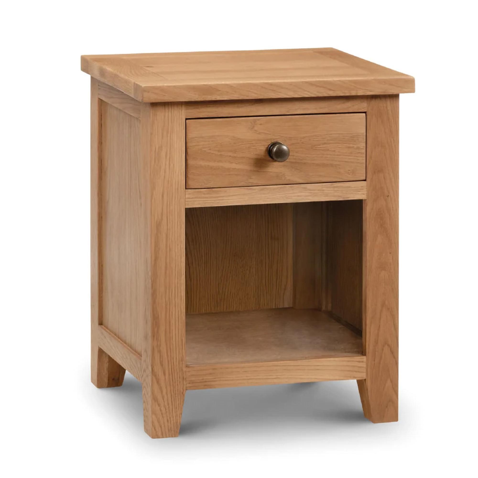 Marlborough Bedside Cabinet - 1 Drawer - Oak