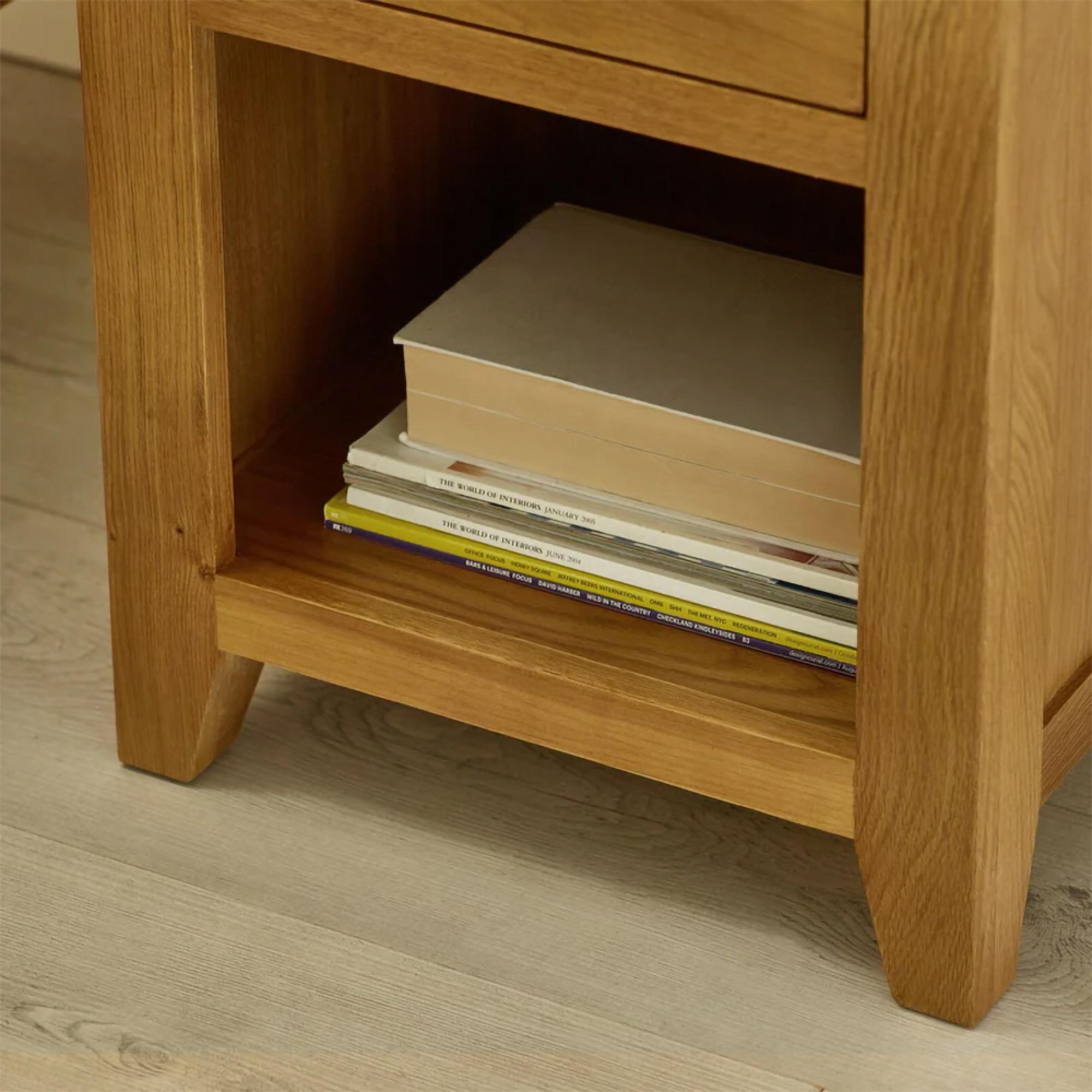 Marlborough Bedside Cabinet - 1 Drawer - Oak