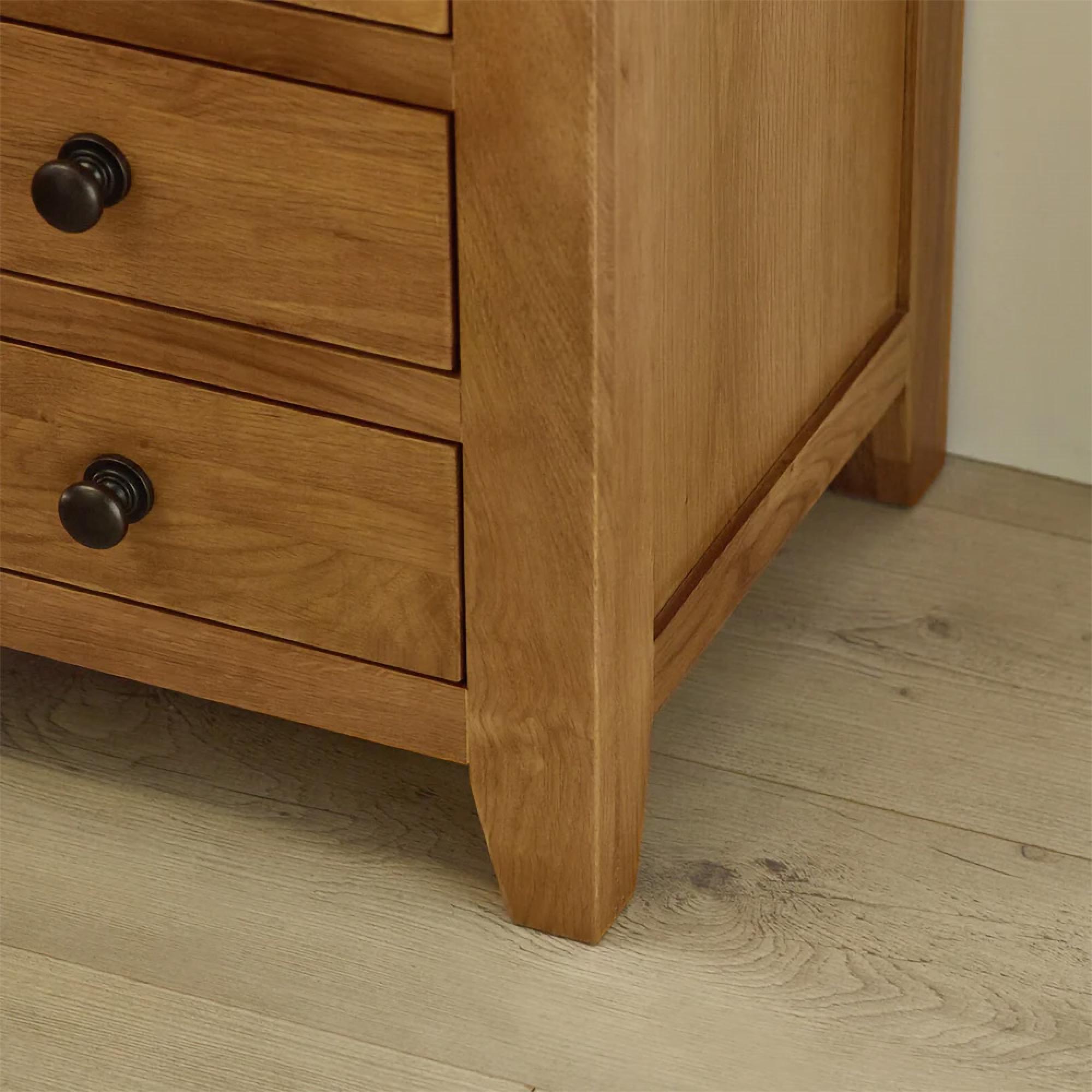 Marlborough Bedside Cabinet - 3 Drawer - Oak