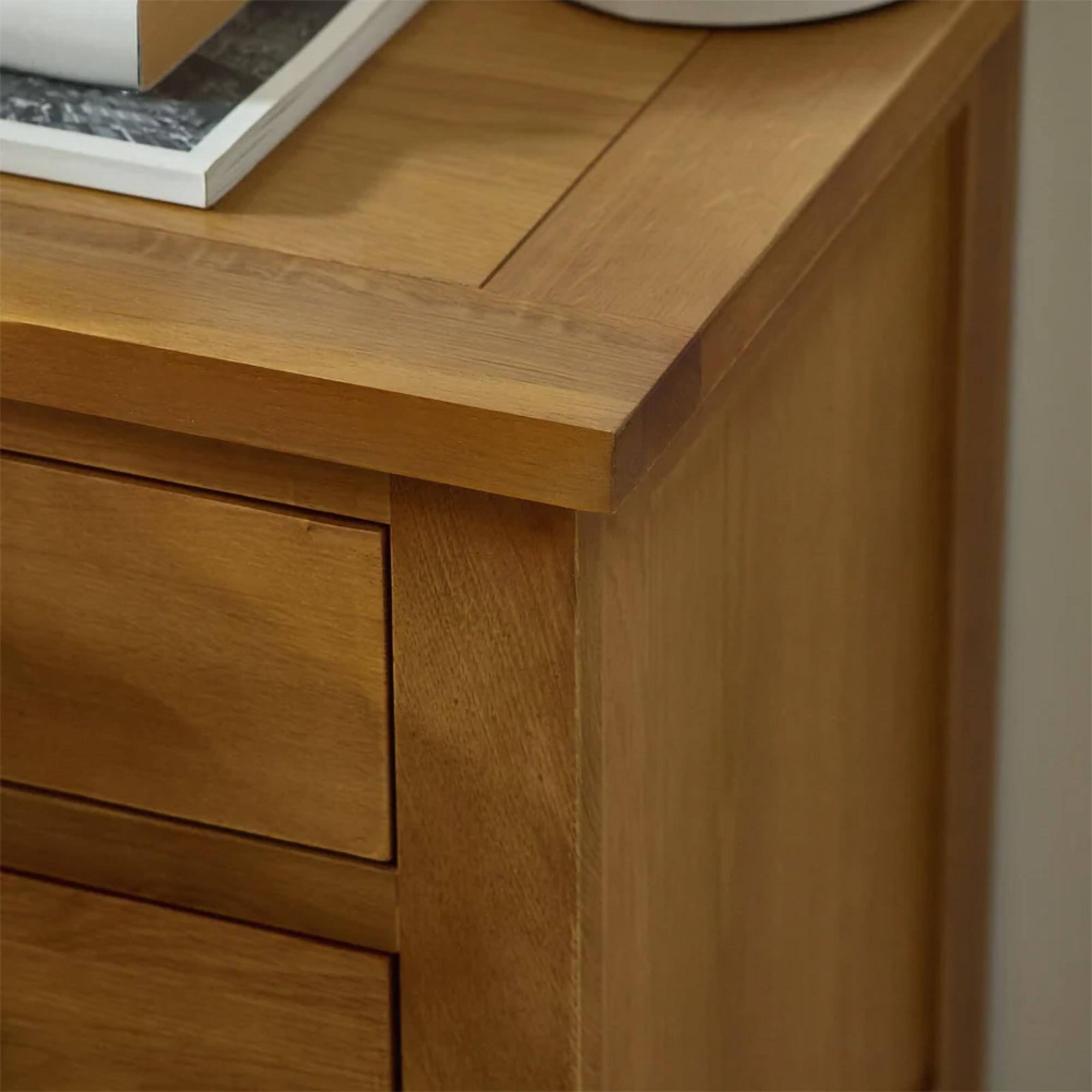 Marlborough Bedside Cabinet - 3 Drawer - Oak