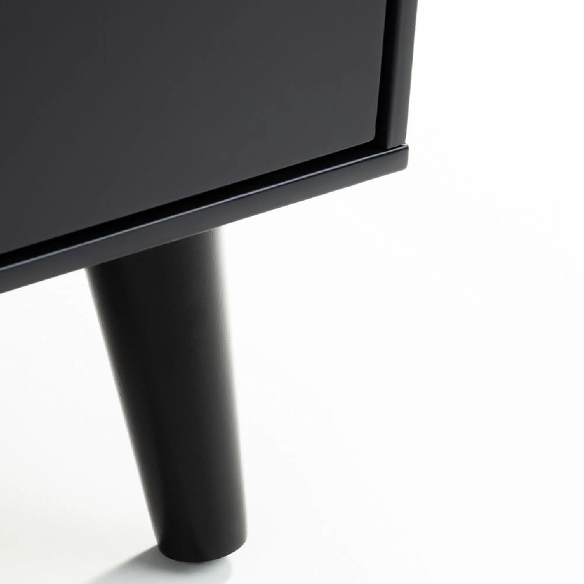 Alicia Black Bedside Cabinet - 2 Drawer