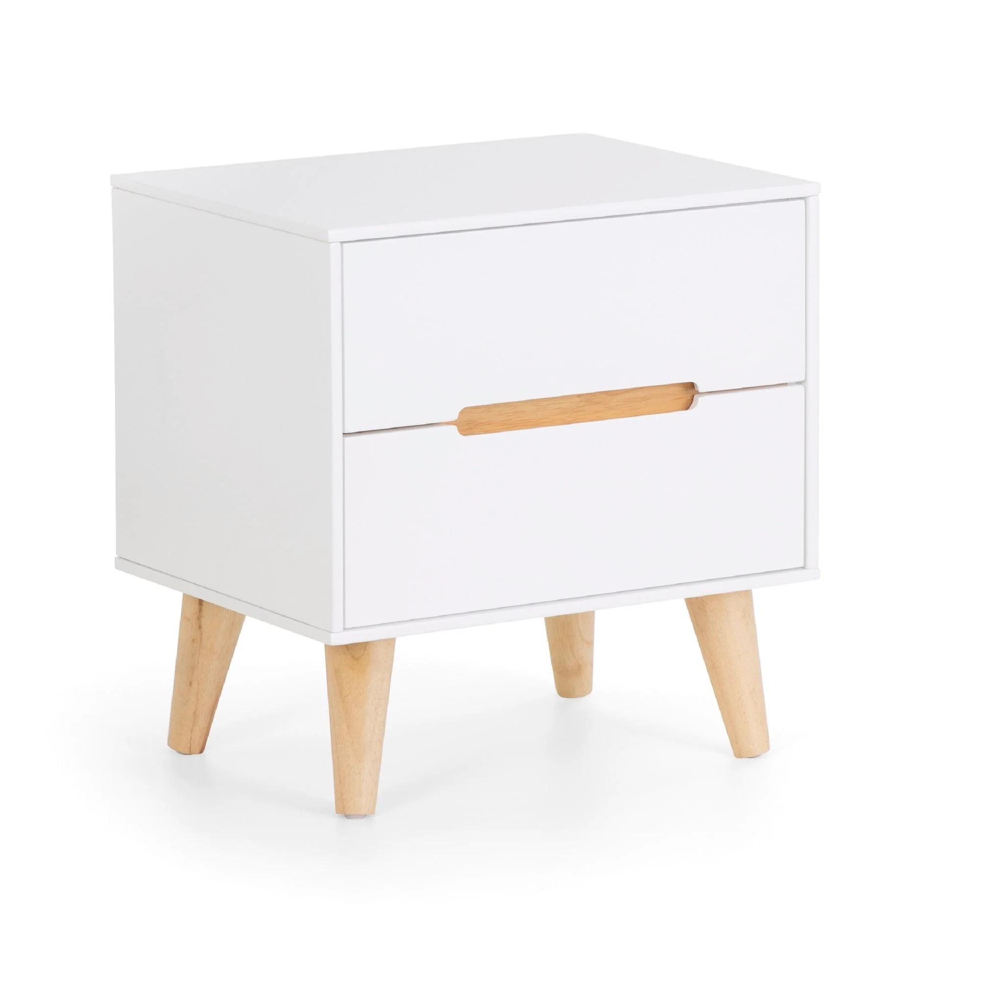 Alicia White Bedside Cabinet - 2 Drawer
