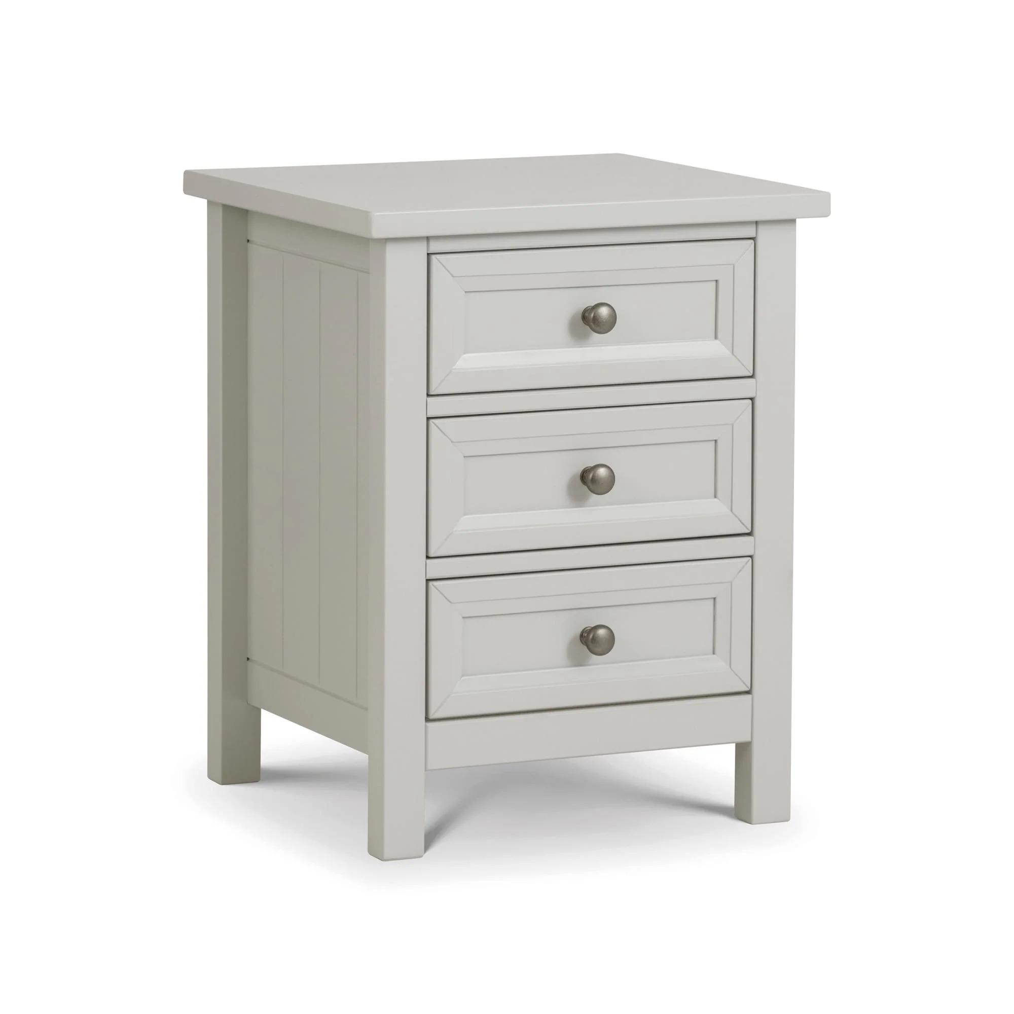 Maine Bedside Cabinet - 3 Drawer - Grey