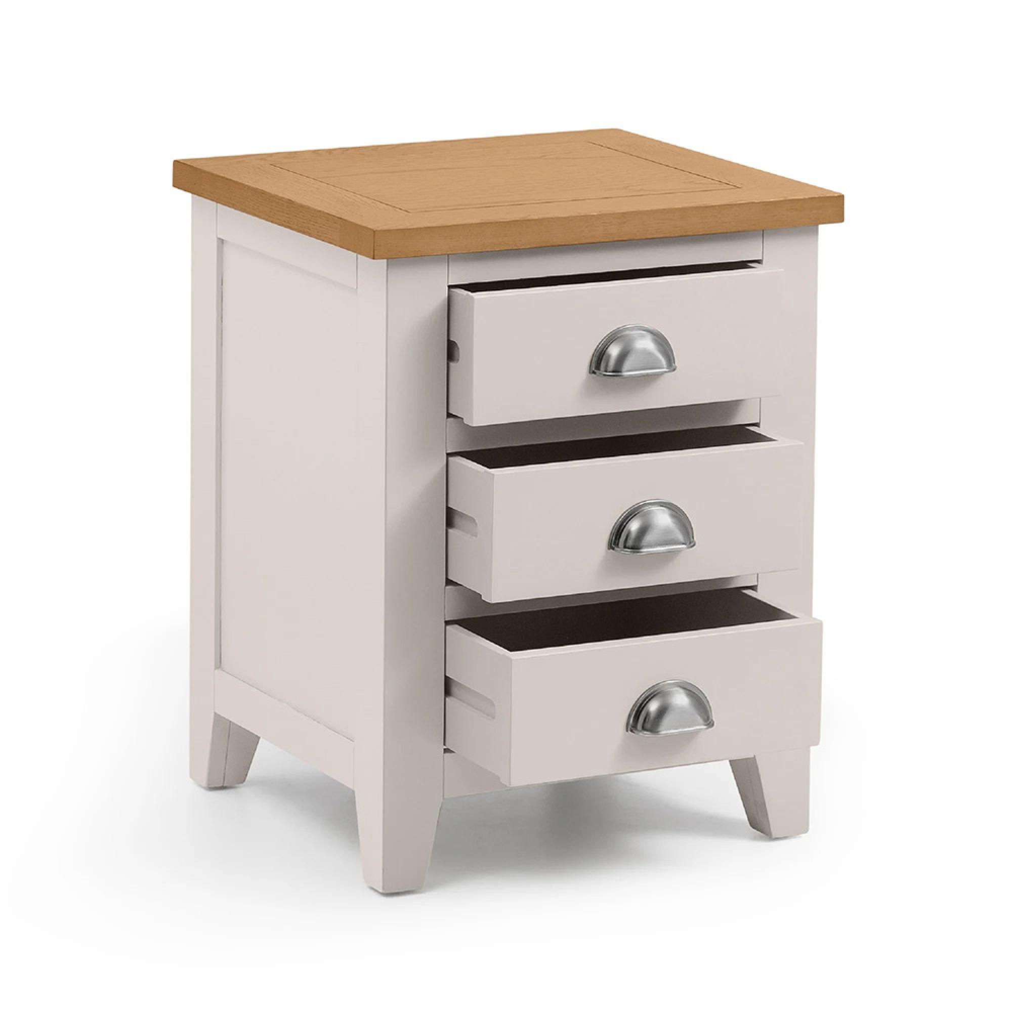 Richmond Bedside Cabinet - 3 Drawer - Grey