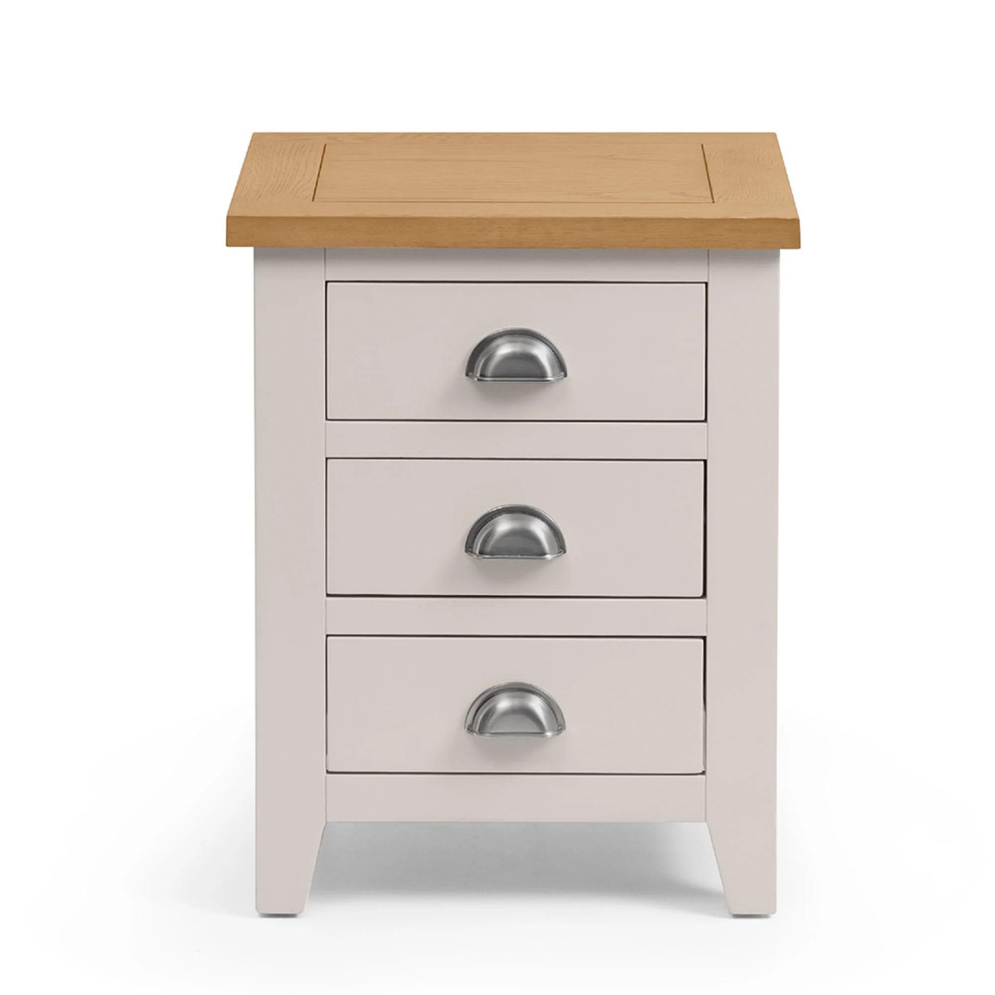 Richmond Bedside Cabinet - 3 Drawer - Grey