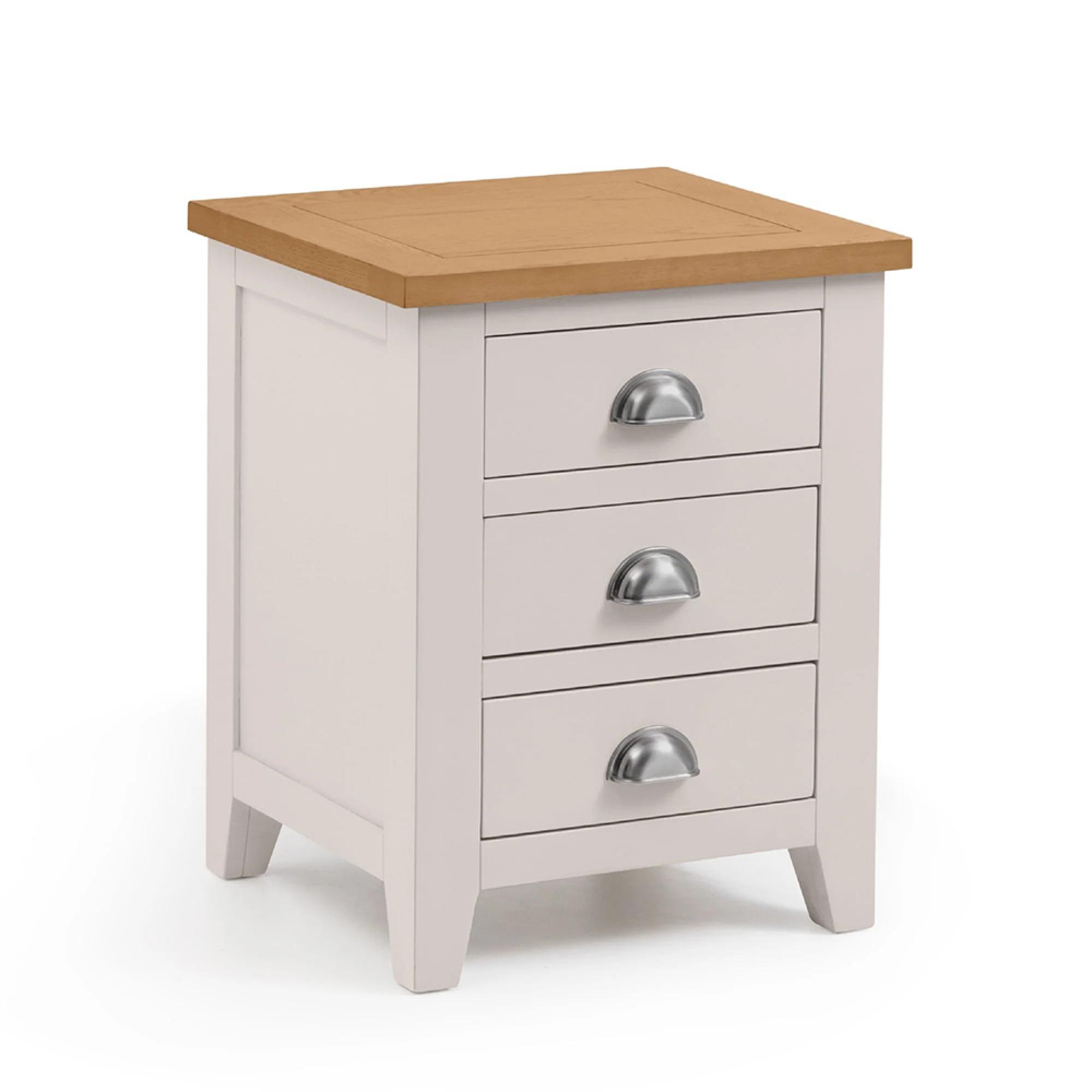 Richmond Bedside Cabinet - 3 Drawer - Grey