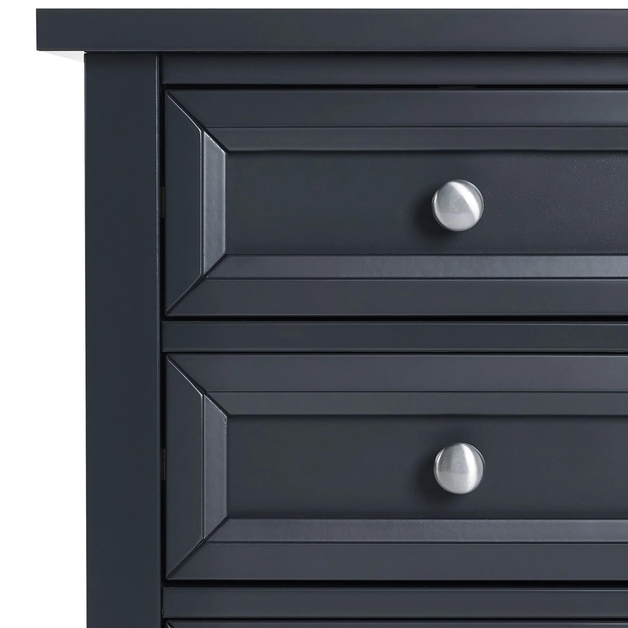 Maine Bedside Cabinet - 3 Drawer - Black