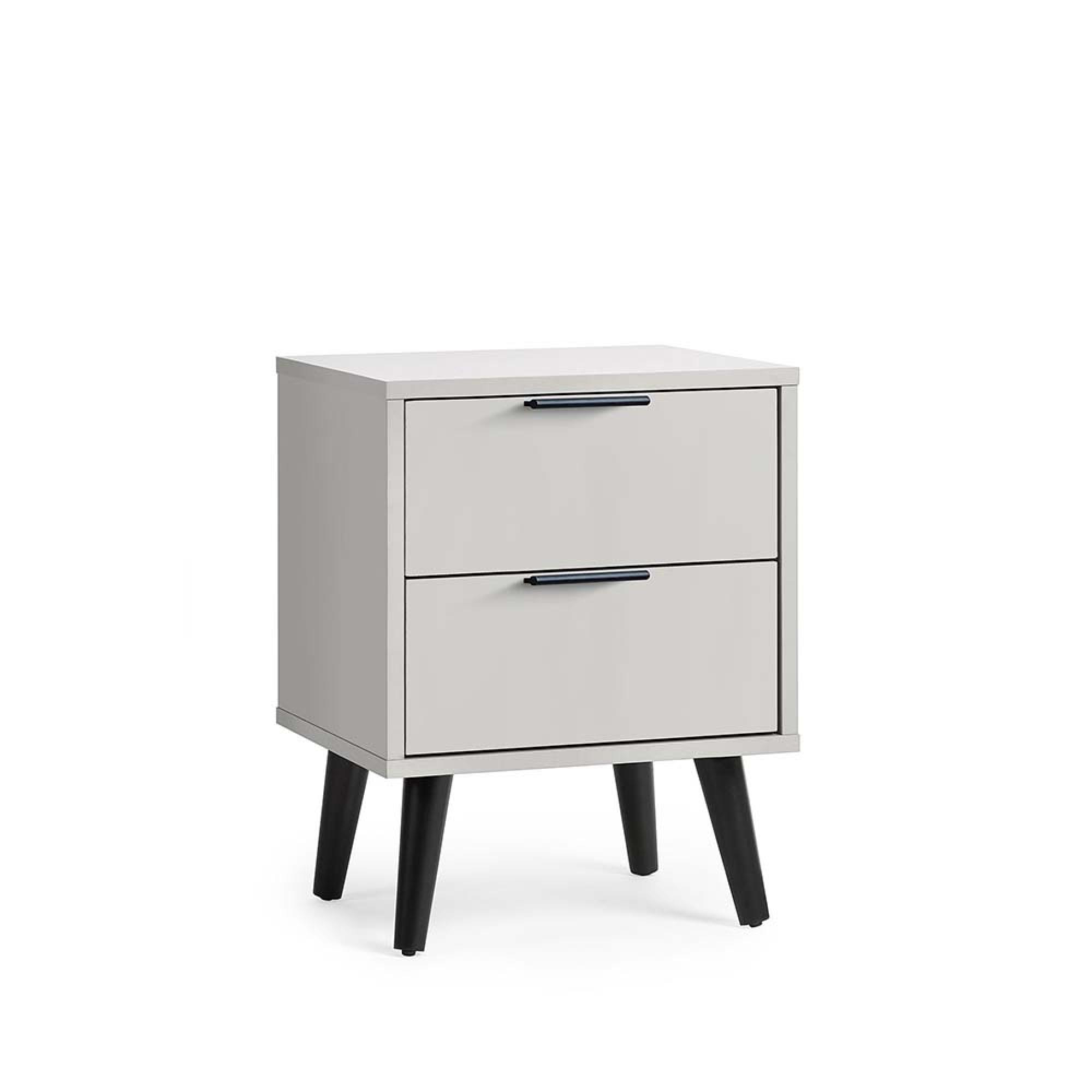 Alba Grey Bedside Cabinet - 2 Drawer