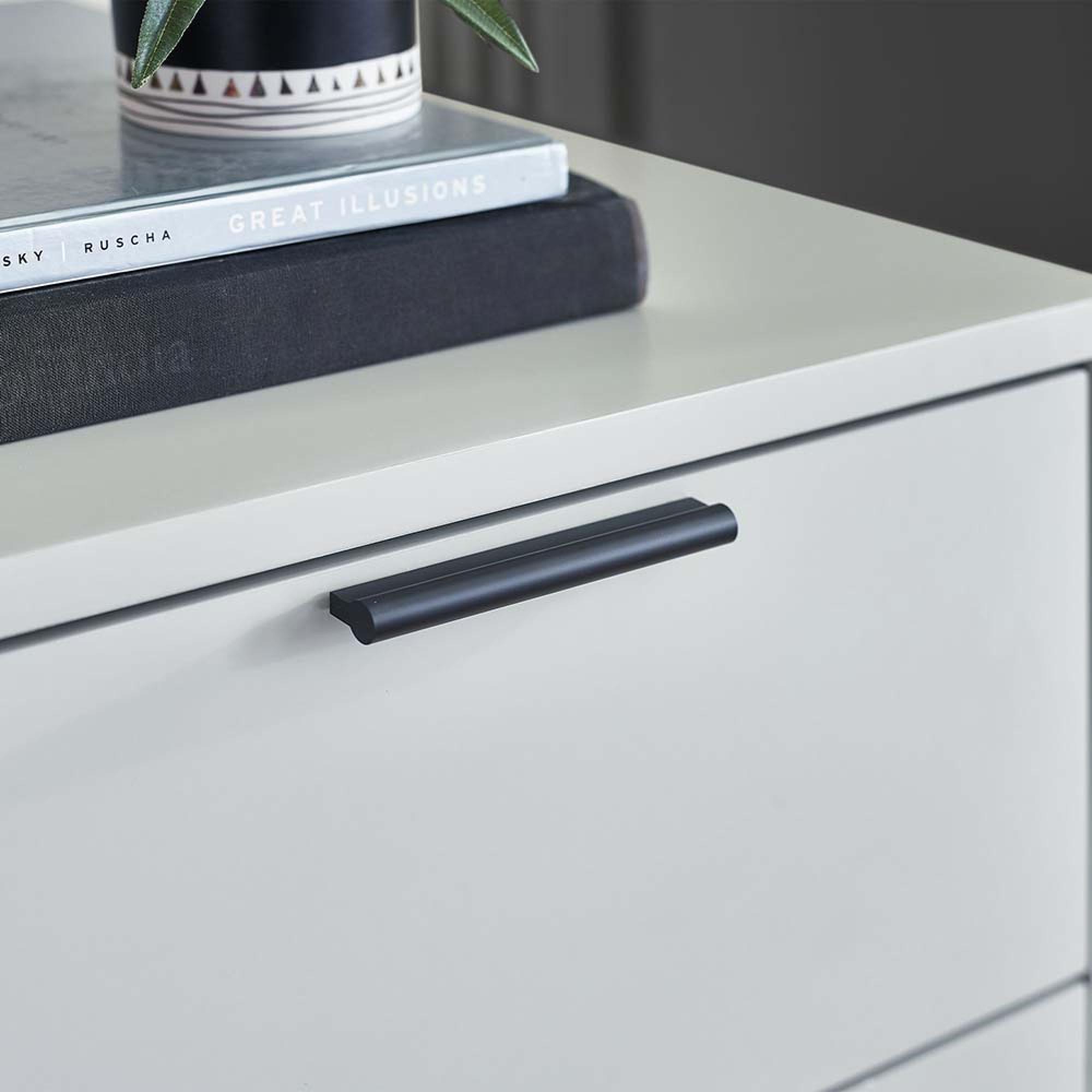 Alba Grey Bedside Cabinet - 2 Drawer