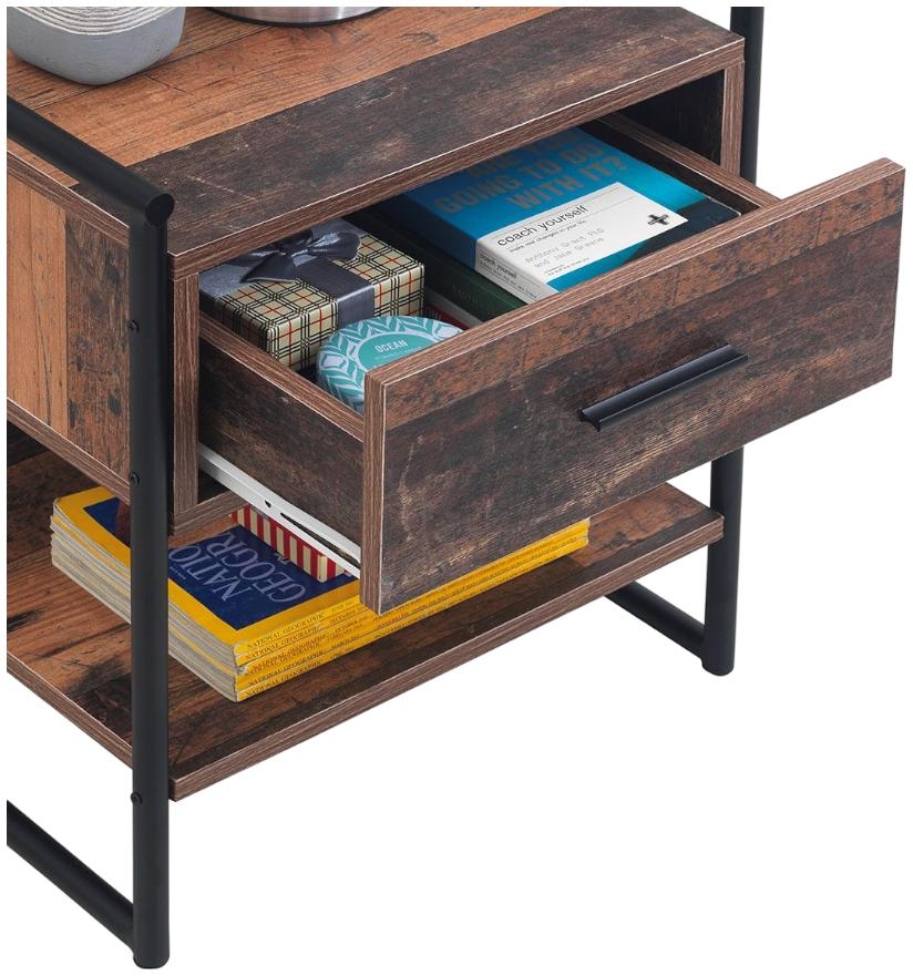 Alpena Rustic Oak 1 Drawer Bedside Cabinet