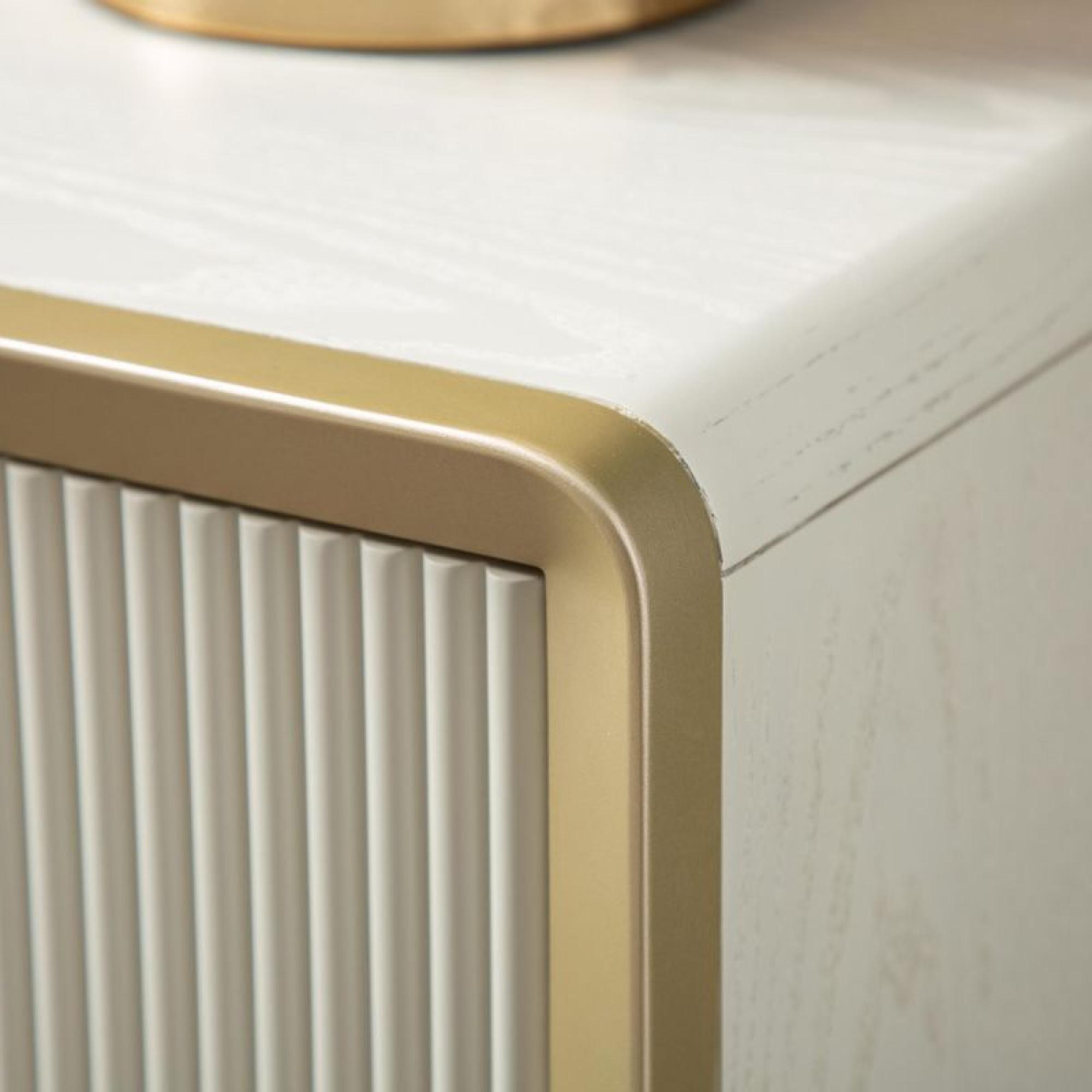 Amelie Bedside Cabinet - 2 Drawer - Cream Elm