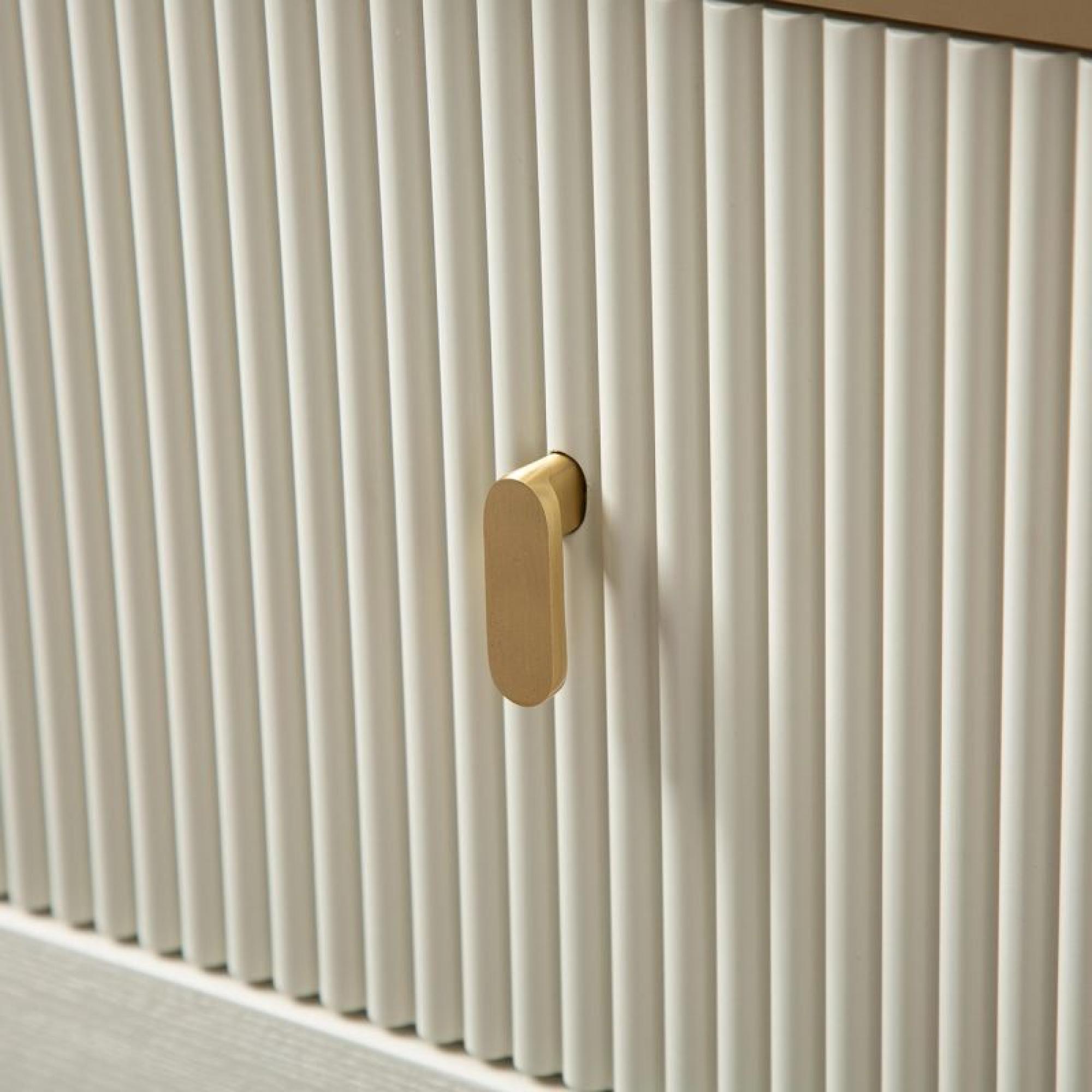 Amelie Bedside Cabinet - 2 Drawer - Cream Elm