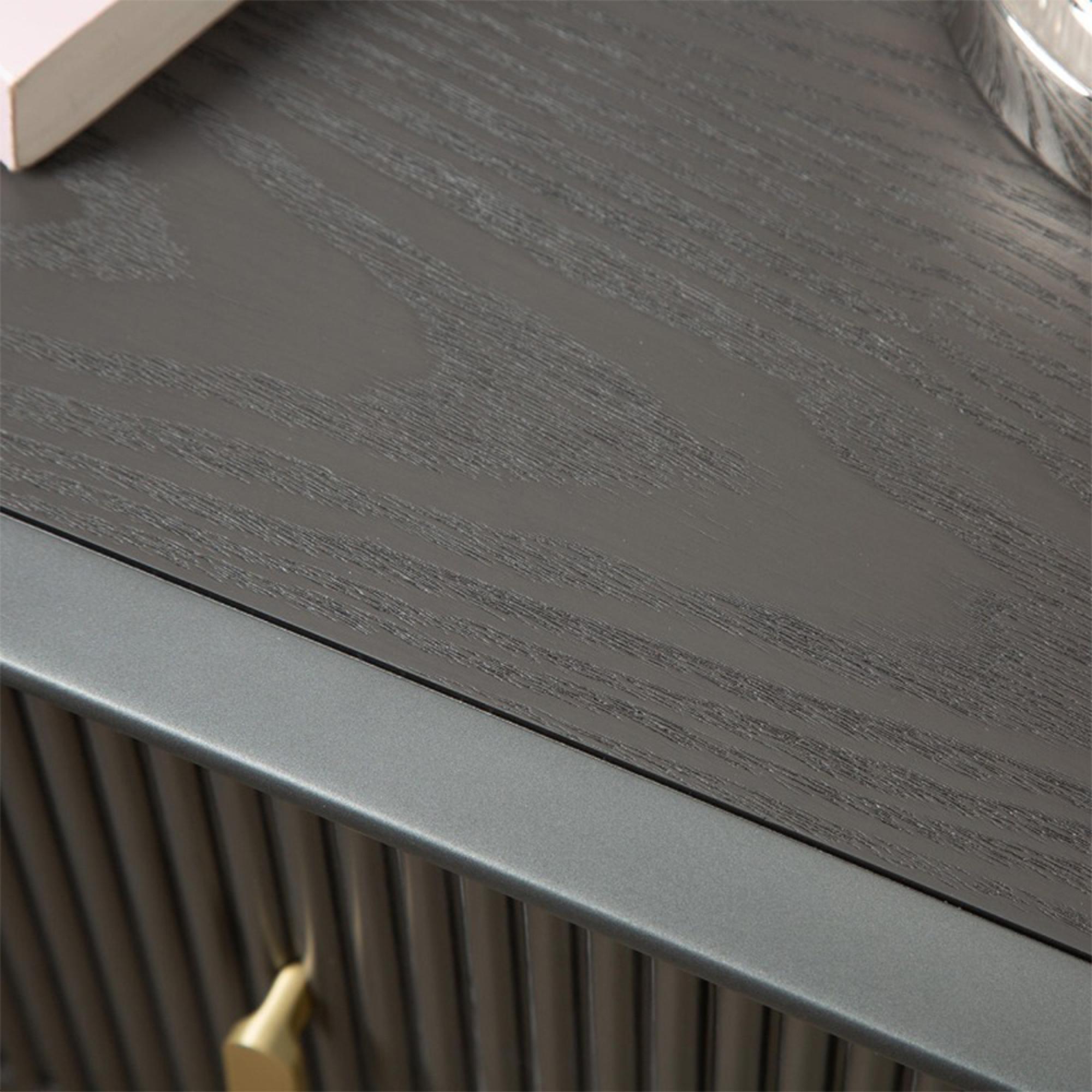 Amelie Bedside Cabinet - 2 Drawer - Smoke Grey Elm