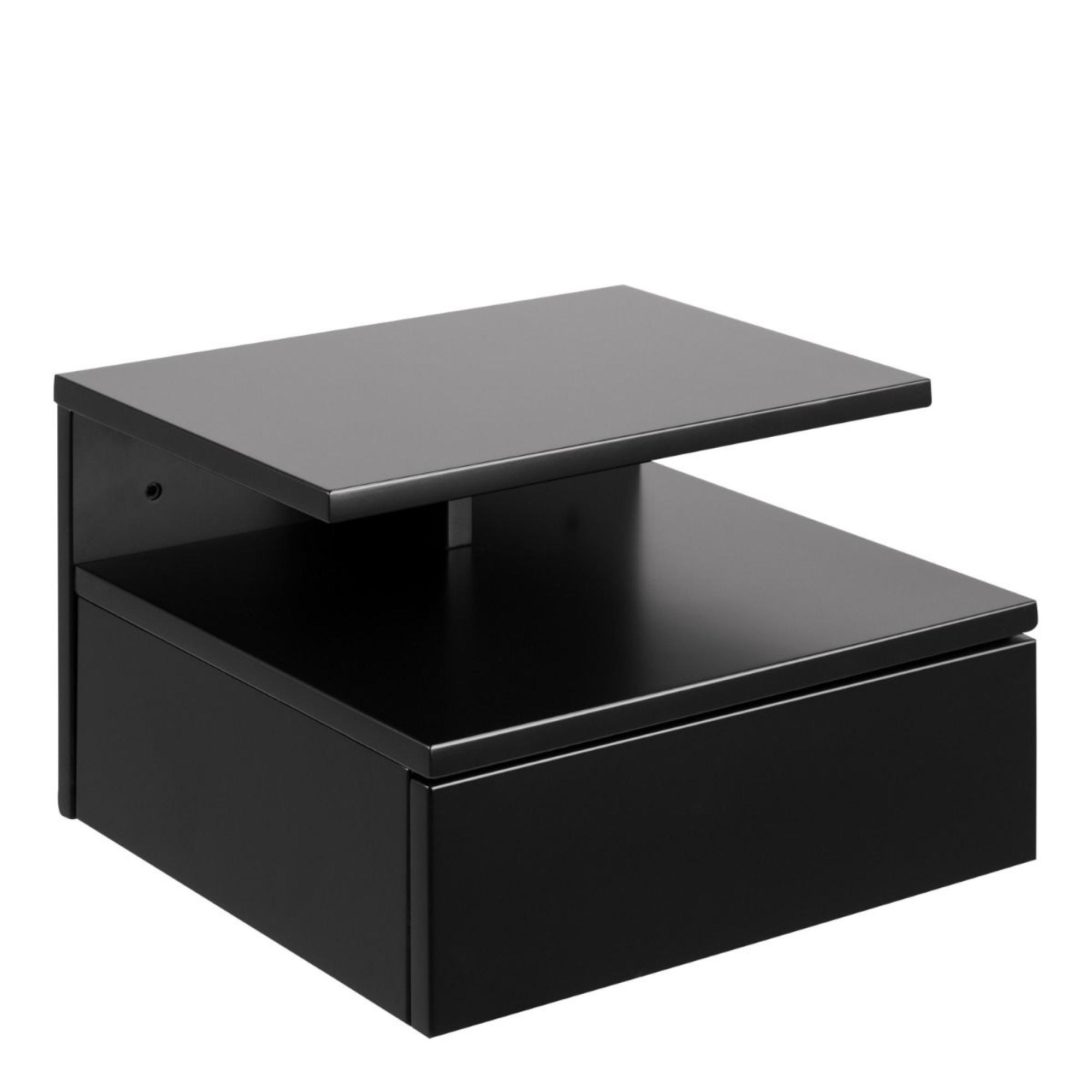 Ashlan Black 1 Drawer Floating Bedside Table