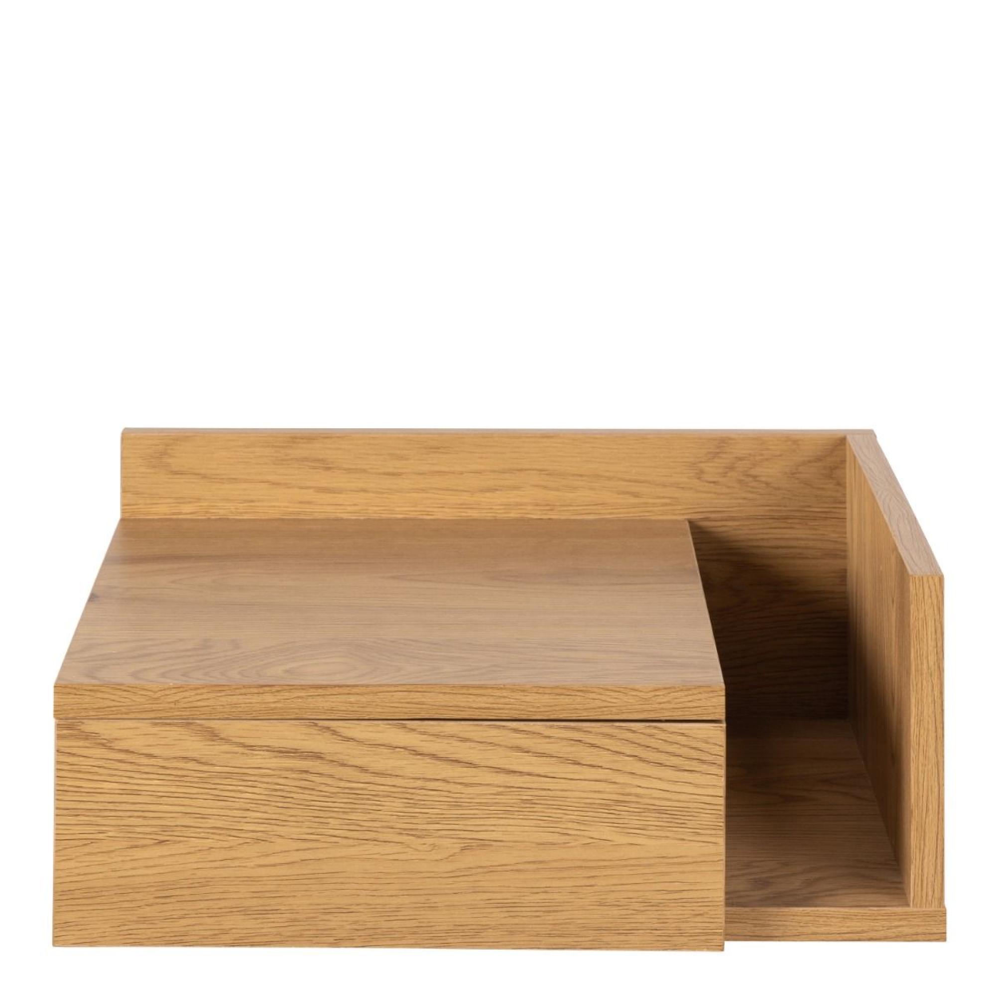 Ashlan Oak 1 Drawer Floating Bedside Table with Shelf