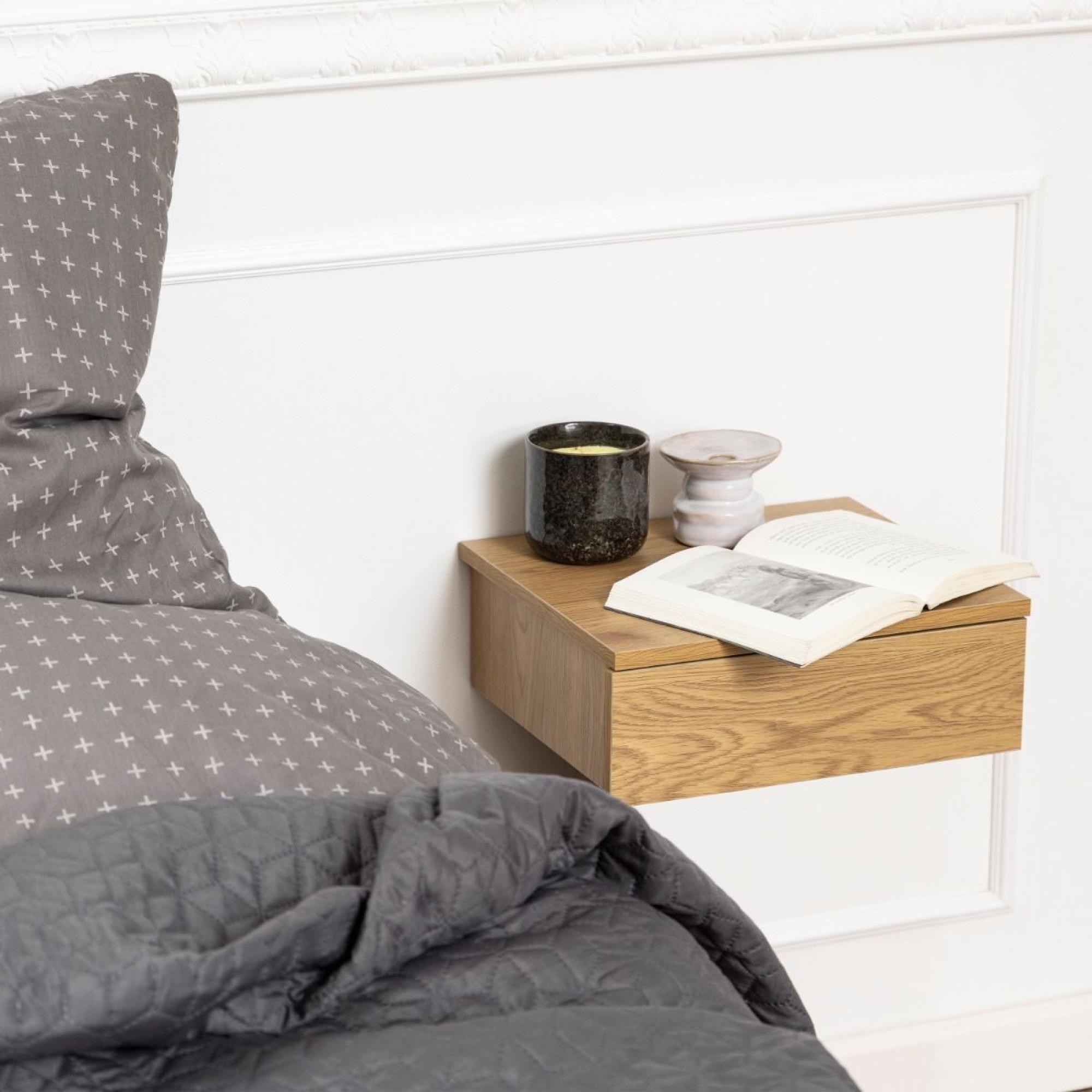 Avignon Oak 1 Drawer Floating Bedside Table