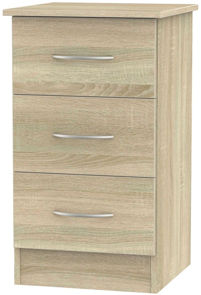 Avon Bedside Cabinet - 3 Drawer - Oak