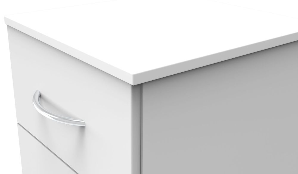 Avon Bedside Cabinet - 2 Drawer - White