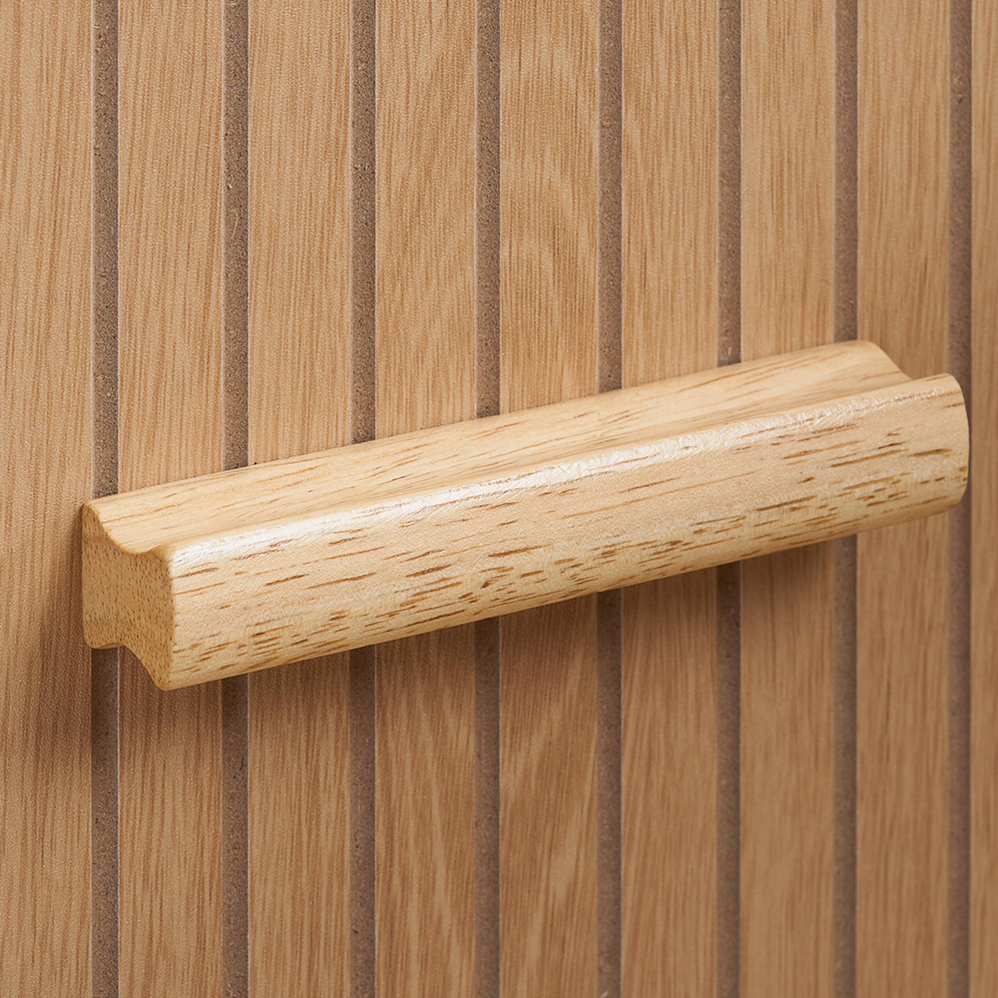 Axel Curved Bedside Table - 1 Drawer - Oak Fluted