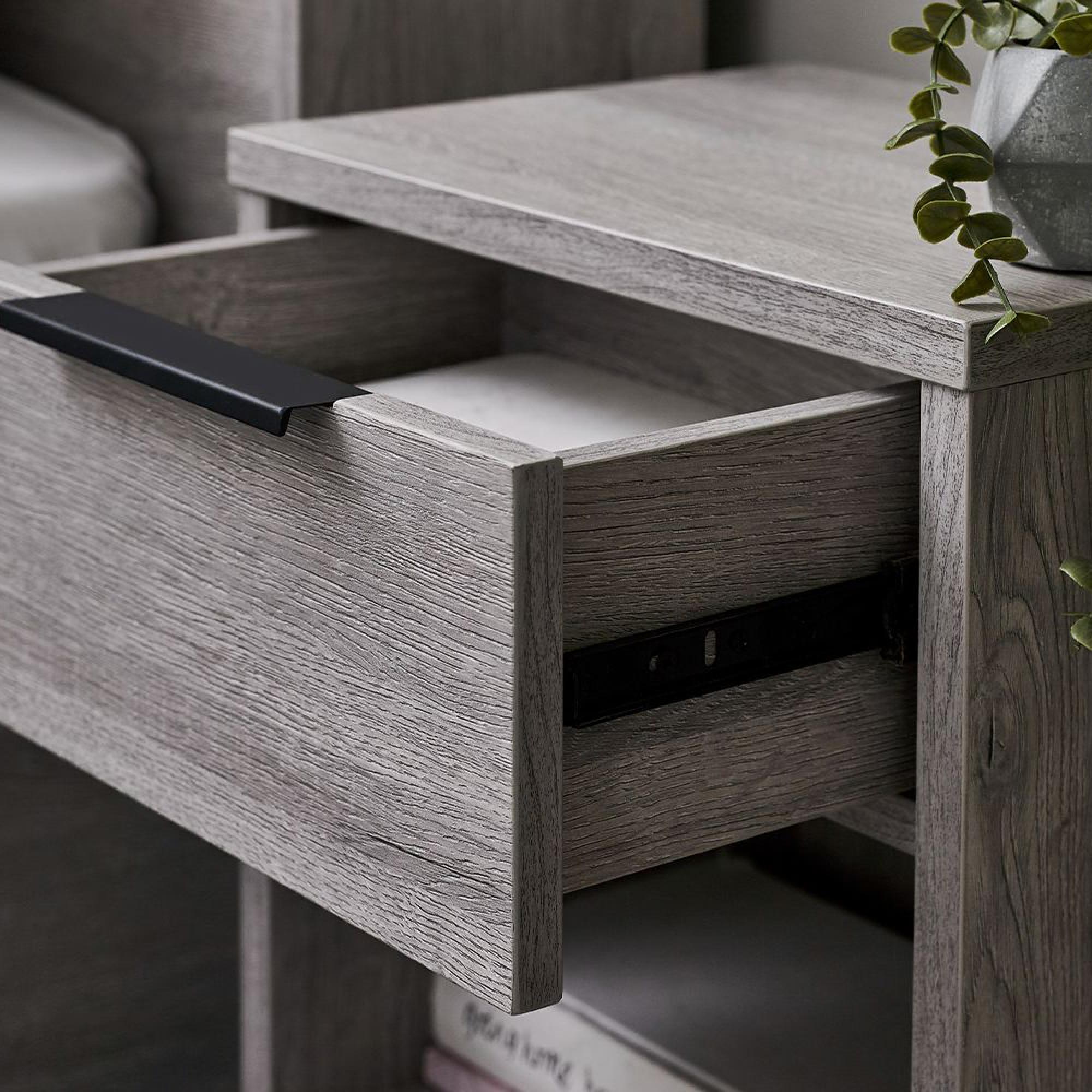 Bali Grey Oak Bedside Cabinet - 1 Drawer